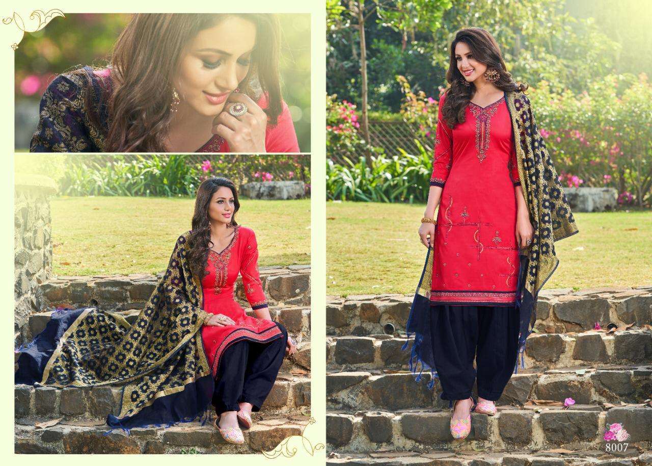 MENKA BY UTSAV SUITS 8001 TO 8008 SERIES BEAUTIFUL COLORFUL STYLISH PRETTY PARTY WEAR CASUAL WEAR OCCASIONAL WEAR JAM COTTON PRINTED EMBROIDERY DRESSES AT WHOLESALE PRICE