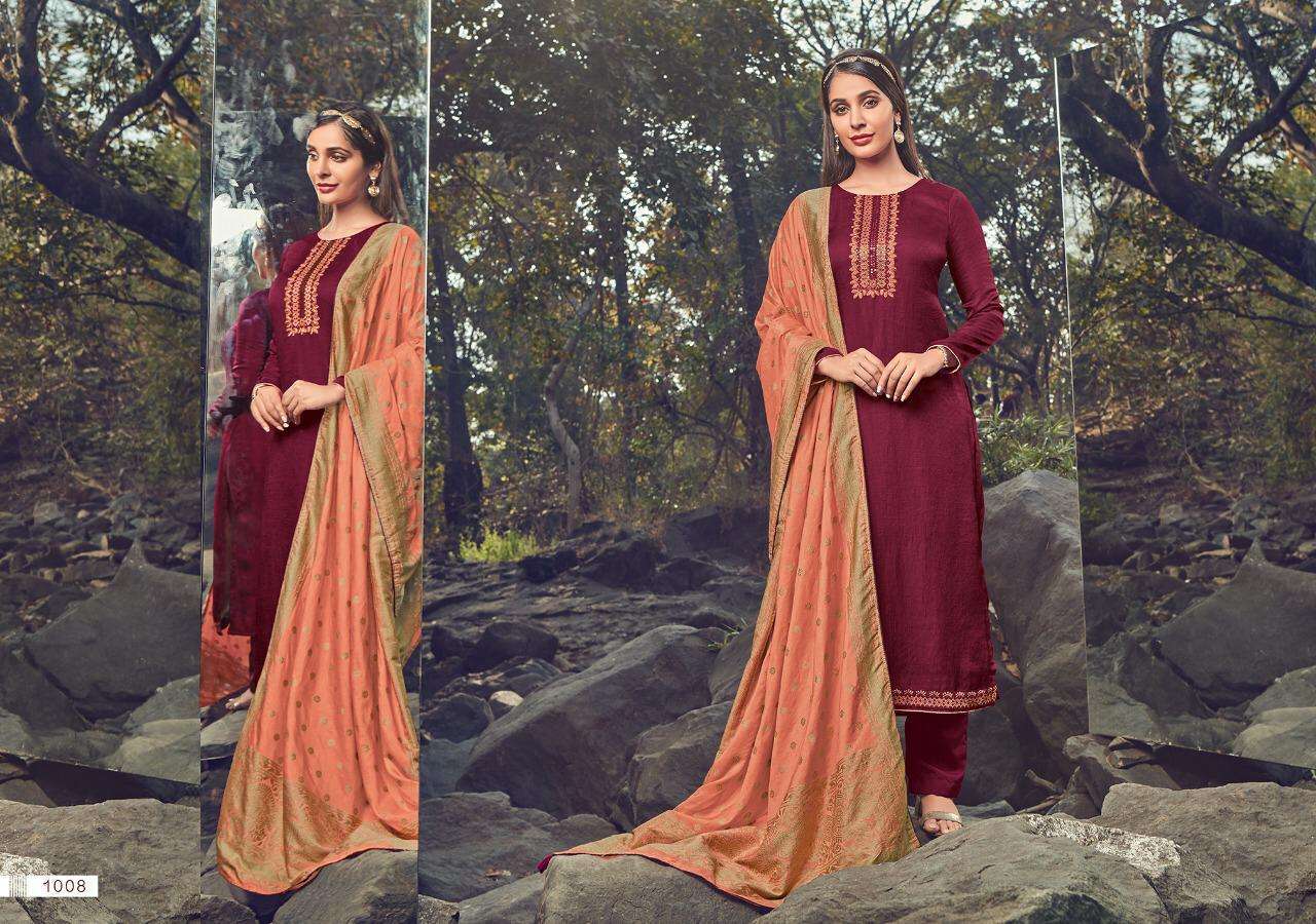 RANGEEN BY KASMEERA 1008 TO 1017 SERIES BEAUTIFUL COLORFUL STYLISH PRETTY PARTY WEAR CASUAL WEAR OCCASIONAL WEAR SILK SELF BUTTI EMBROIDERY DRESSES AT WHOLESALE PRICE