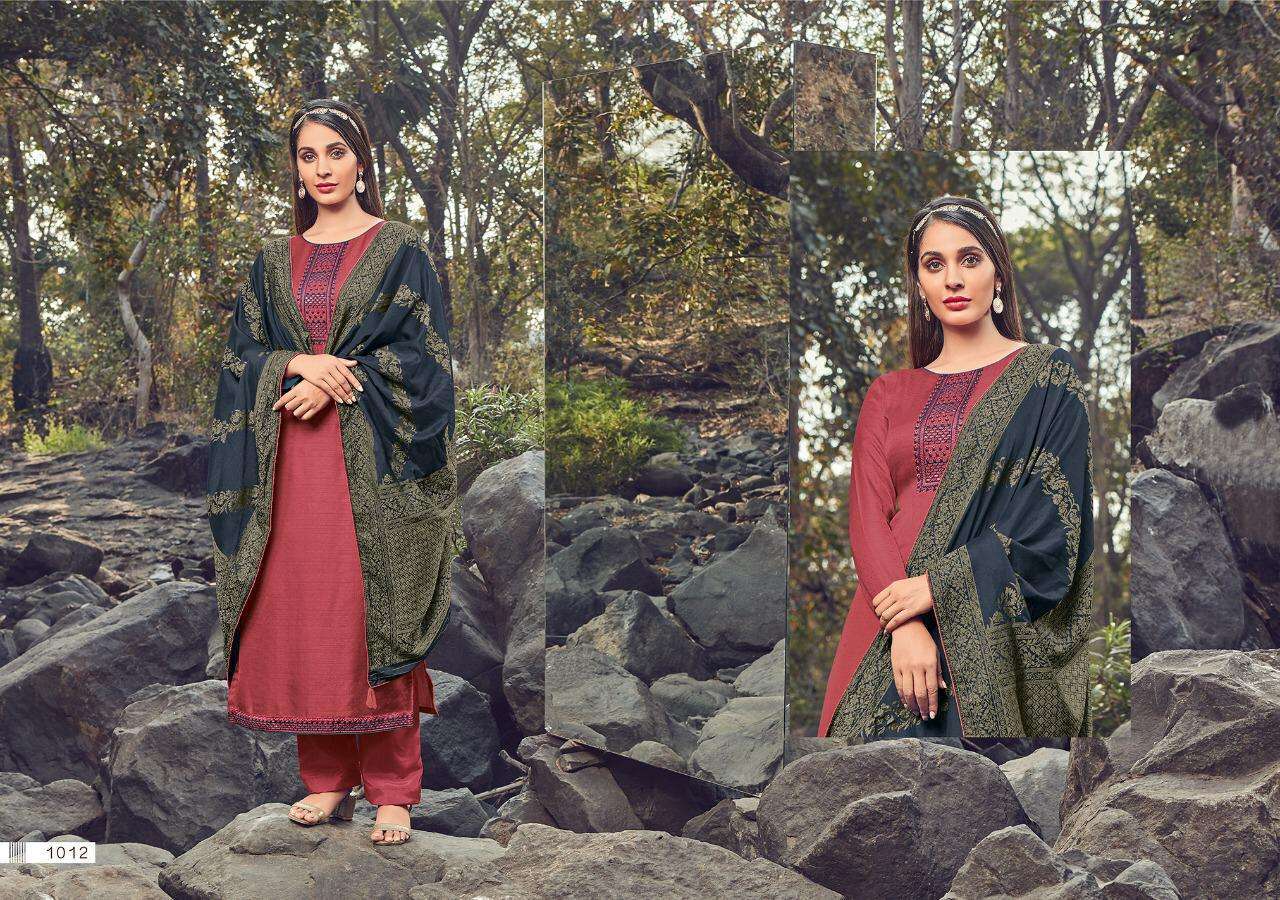 RANGEEN BY KASMEERA 1008 TO 1017 SERIES BEAUTIFUL COLORFUL STYLISH PRETTY PARTY WEAR CASUAL WEAR OCCASIONAL WEAR SILK SELF BUTTI EMBROIDERY DRESSES AT WHOLESALE PRICE