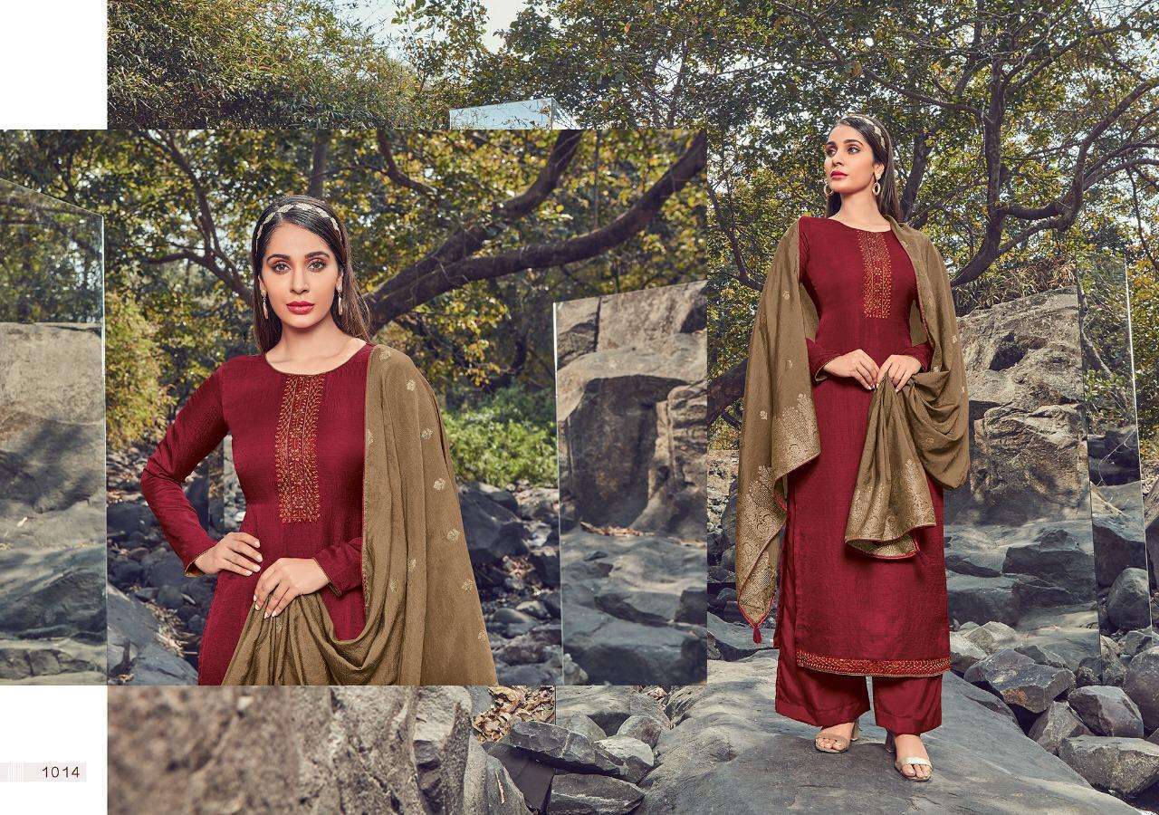 RANGEEN BY KASMEERA 1008 TO 1017 SERIES BEAUTIFUL COLORFUL STYLISH PRETTY PARTY WEAR CASUAL WEAR OCCASIONAL WEAR SILK SELF BUTTI EMBROIDERY DRESSES AT WHOLESALE PRICE