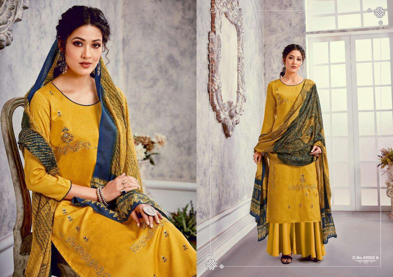 MAHEWISH BY HARIKS 65001-A TO 65004-B SERIES BEAUTIFUL SUITS STYLISH FANCY COLORFUL PARTY WEAR & OCCASIONAL WEAR PURE JAM SILK WITH EMBROIDERY DRESSES AT WHOLESALE PRICE