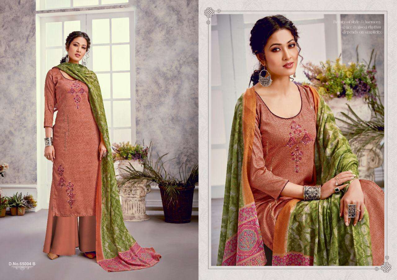 MAHEWISH BY HARIKS 65001-A TO 65004-B SERIES BEAUTIFUL SUITS STYLISH FANCY COLORFUL PARTY WEAR & OCCASIONAL WEAR PURE JAM SILK WITH EMBROIDERY DRESSES AT WHOLESALE PRICE