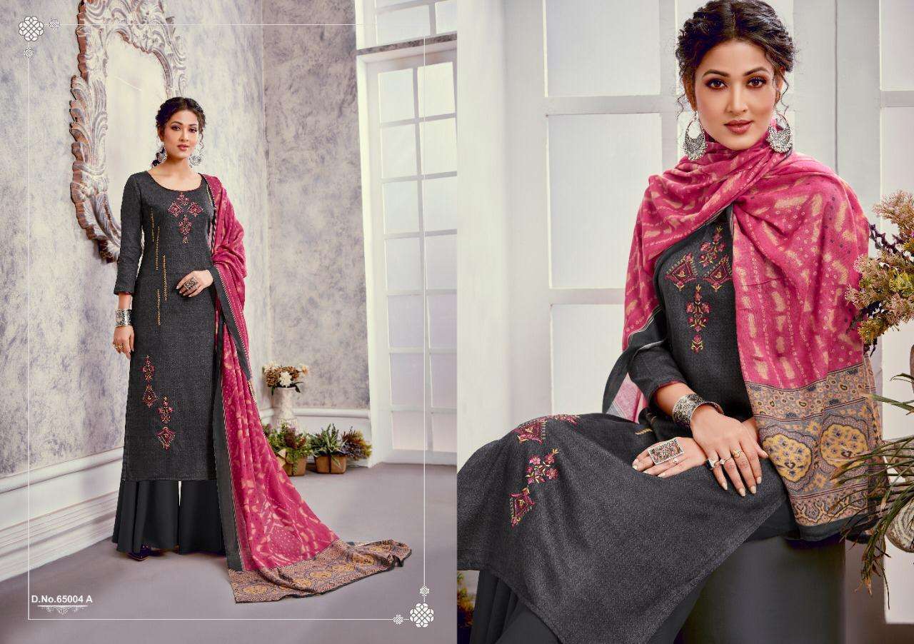 MAHEWISH BY HARIKS 65001-A TO 65004-B SERIES BEAUTIFUL SUITS STYLISH FANCY COLORFUL PARTY WEAR & OCCASIONAL WEAR PURE JAM SILK WITH EMBROIDERY DRESSES AT WHOLESALE PRICE