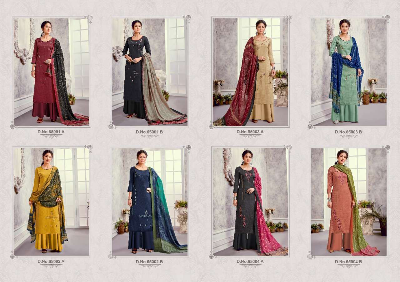 MAHEWISH BY HARIKS 65001-A TO 65004-B SERIES BEAUTIFUL SUITS STYLISH FANCY COLORFUL PARTY WEAR & OCCASIONAL WEAR PURE JAM SILK WITH EMBROIDERY DRESSES AT WHOLESALE PRICE