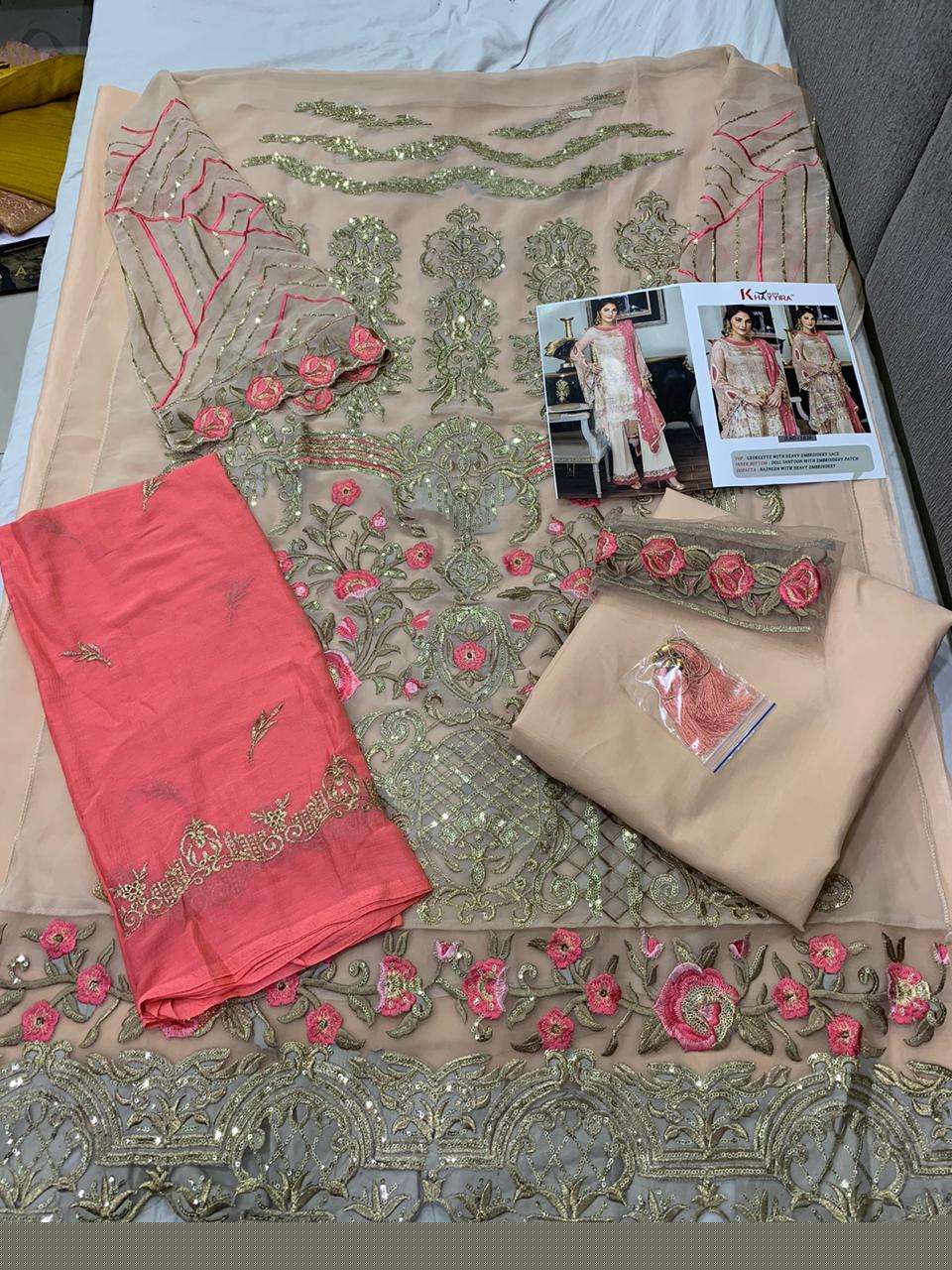 MARYAMS GOLD NX BY KHAYYIRA 1026 TO 1029 SERIES BEAUTIFUL SUITS STYLISH FANCY COLORFUL PARTY WEAR & OCCASIONAL WEAR HEAVY GEORGETTE WITH HEAVY EMBROIDERED DRESSES AT WHOLESALE PRICE