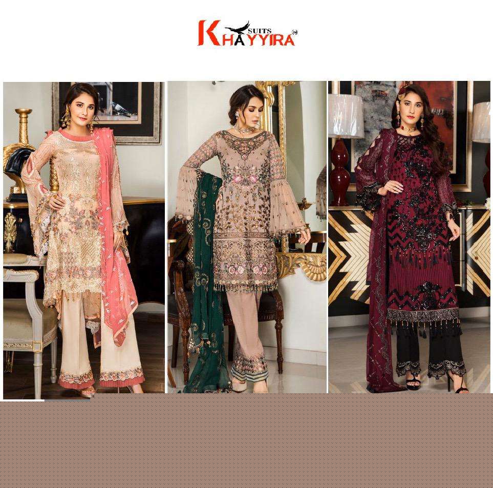 MARYAMS GOLD NX BY KHAYYIRA 1026 TO 1029 SERIES BEAUTIFUL SUITS STYLISH FANCY COLORFUL PARTY WEAR & OCCASIONAL WEAR HEAVY GEORGETTE WITH HEAVY EMBROIDERED DRESSES AT WHOLESALE PRICE