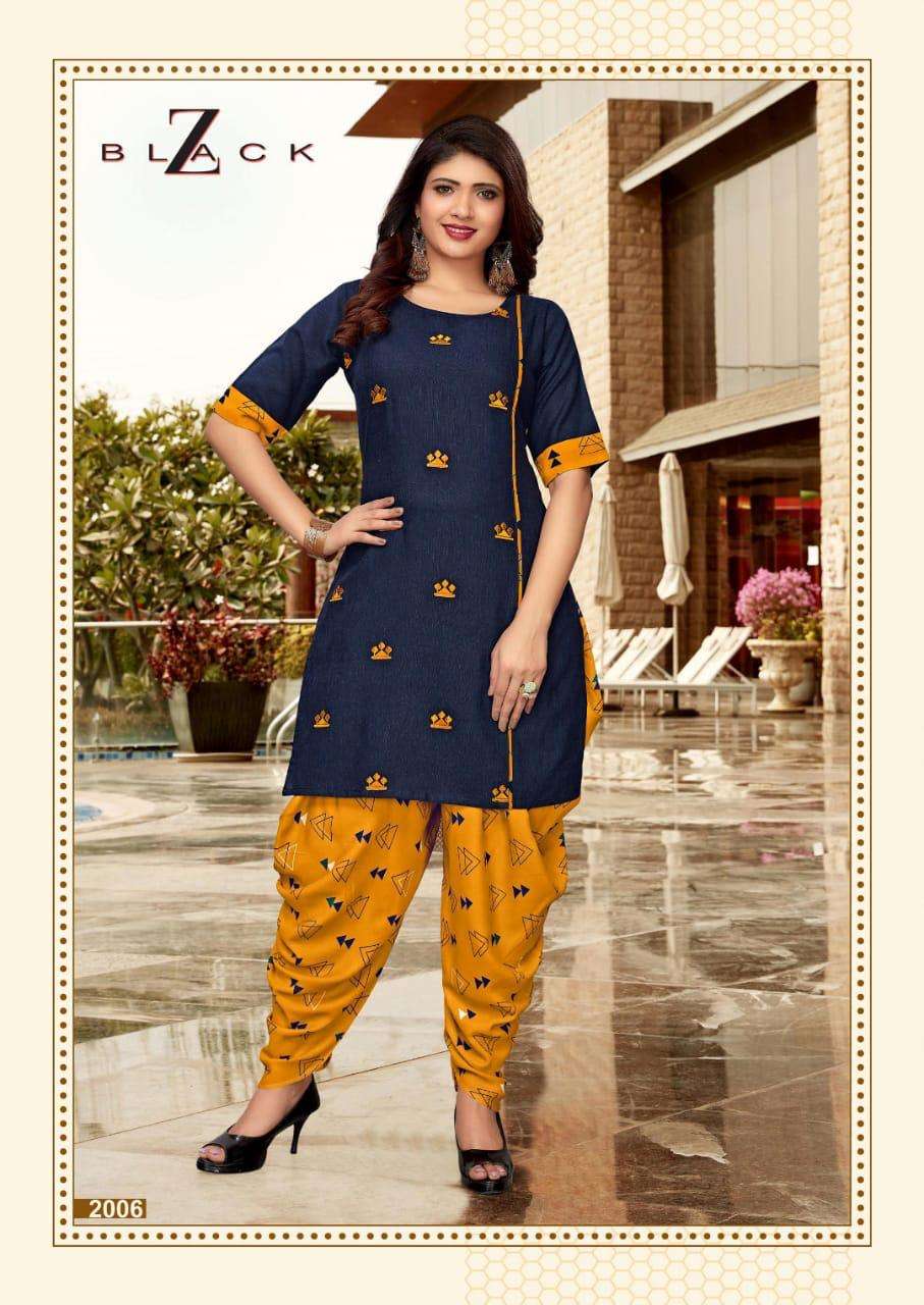 LAVISHA BY Z BLACK 2001 TO 2008 SERIES BEAUTIFUL STYLISH COLORFUL FANCY PARTY WEAR & ETHNIC WEAR & READY TO WEAR RAYON EMBROIDERED KURTIS WITH BOTTOM AT WHOLESALE PRICE