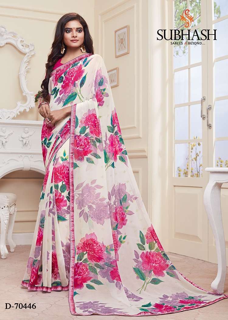 MIX GEORGETTE SAREES BY SUBHASH SAREES INDIAN TRADITIONAL WEAR COLLECTION BEAUTIFUL STYLISH FANCY COLORFUL PARTY WEAR & OCCASIONAL WEAR FANCY SAREES AT WHOLESALE PRICE