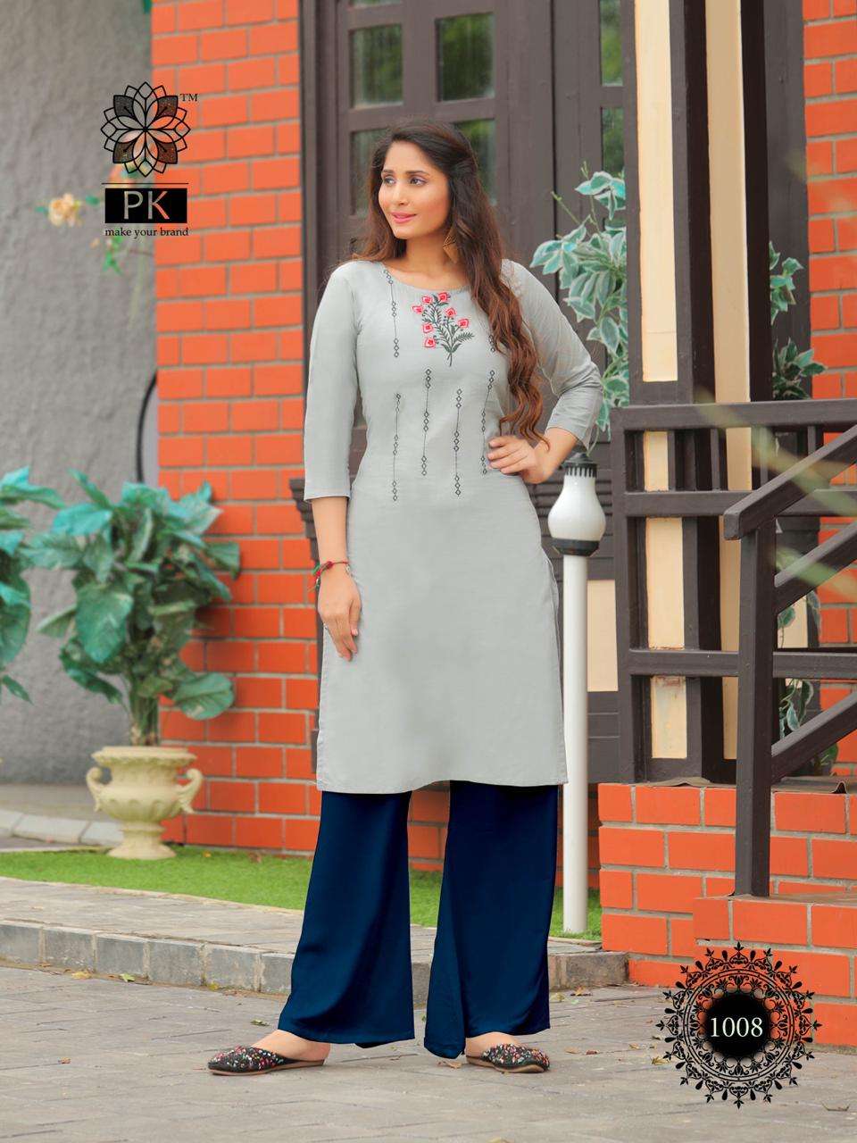 FASHION RAINBOW BY PK 1001 TO 1021 SERIES BEAUTIFUL STYLISH COLORFUL FANCY PARTY WEAR & ETHNIC WEAR & READY TO WEAR HEAVY COTTON WITH EMBROIDERY KURTIS AT WHOLESALE PRICE