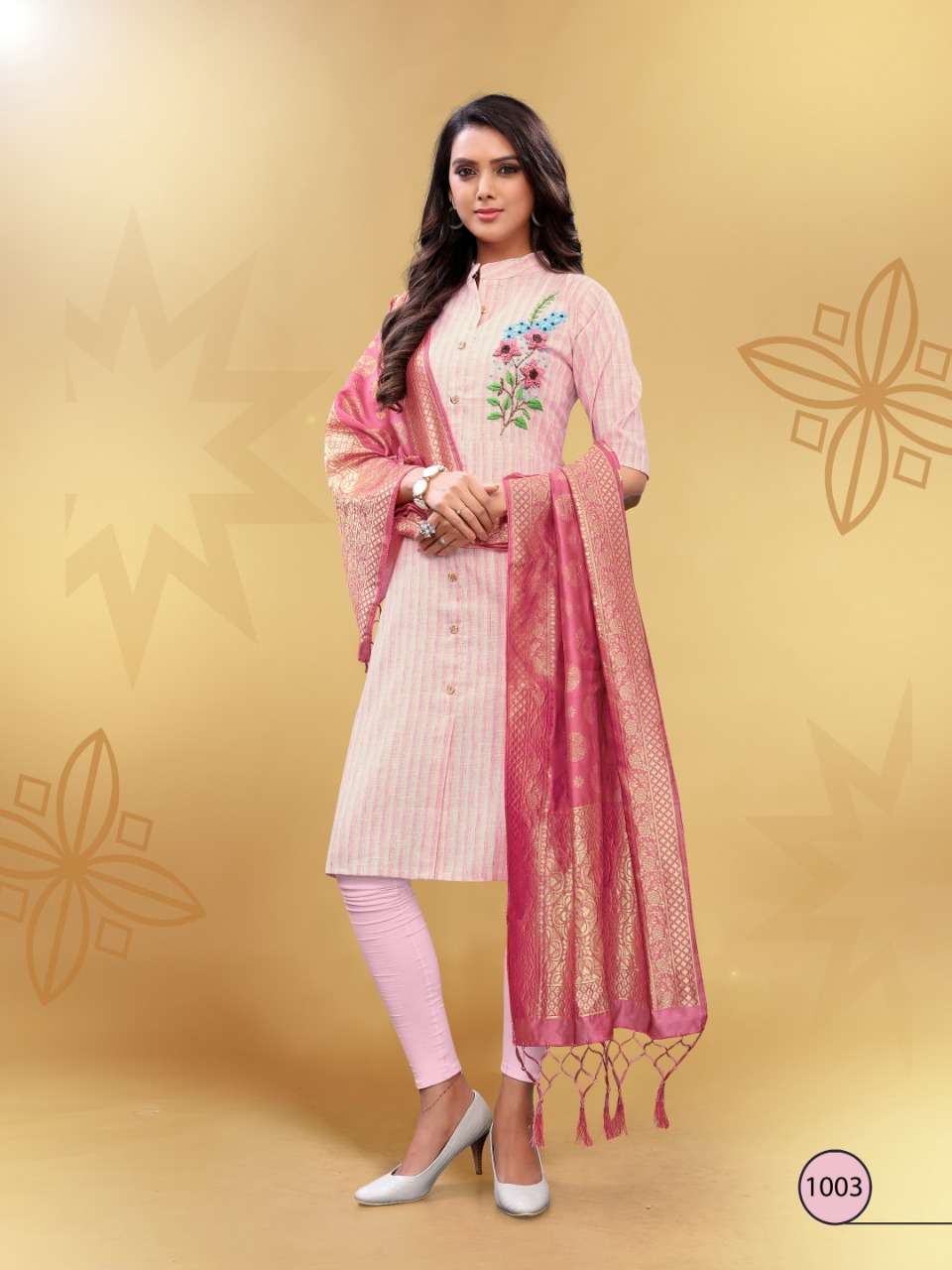 ODHANI BY VEE FAB 1001 TO 1004 SERIES BEAUTIFUL STYLISH COLORFUL FANCY PARTY WEAR & ETHNIC WEAR & READY TO WEAR SOUTH COTTON WITH HANDWORK KURTIS AT WHOLESALE PRICE
