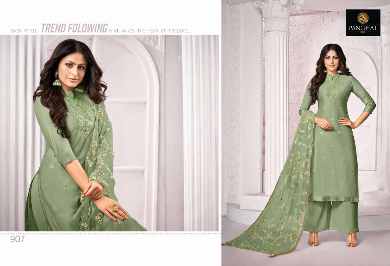 PANGHAT BY PANGHAT NX 900 TO 9008 SERIES BEAUTIFUL FANCY COLORFUL STYLISH PARTY WEAR & OCCASIONAL WEAR PURE JAM COTTON WITH EMBROIDERY DRESSES AT WHOLESALE PRICE