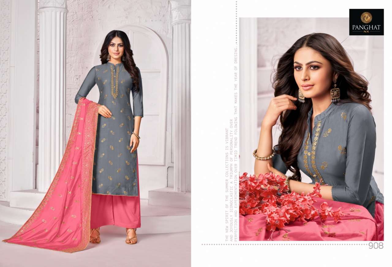 PANGHAT BY PANGHAT NX 900 TO 9008 SERIES BEAUTIFUL FANCY COLORFUL STYLISH PARTY WEAR & OCCASIONAL WEAR PURE JAM COTTON WITH EMBROIDERY DRESSES AT WHOLESALE PRICE