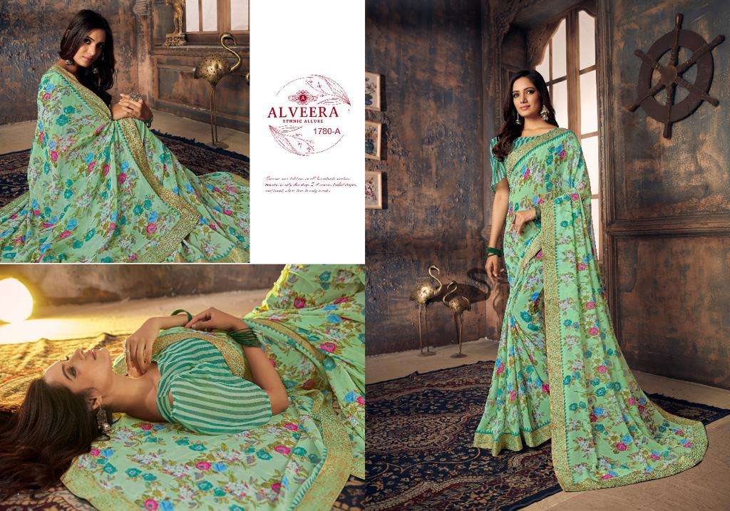 APSARA BY ALVEERA 1778-A TO 1787-B SERIES INDIAN TRADITIONAL WEAR COLLECTION BEAUTIFUL STYLISH FANCY COLORFUL PARTY WEAR & OCCASIONAL WEAR GEORGETTE EMBROIDERED SAREES AT WHOLESALE PRICE