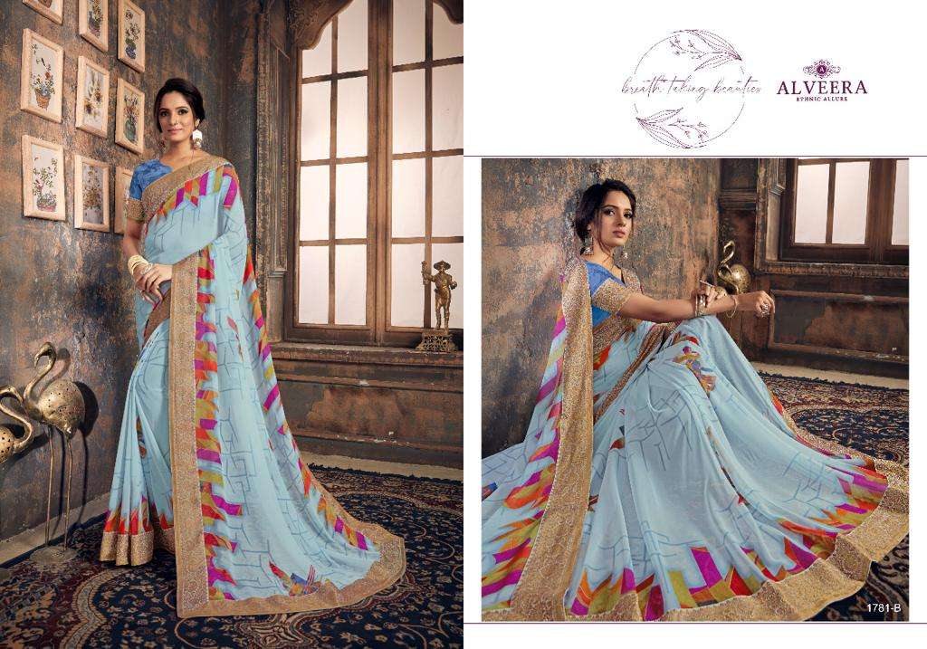 APSARA BY ALVEERA 1778-A TO 1787-B SERIES INDIAN TRADITIONAL WEAR COLLECTION BEAUTIFUL STYLISH FANCY COLORFUL PARTY WEAR & OCCASIONAL WEAR GEORGETTE EMBROIDERED SAREES AT WHOLESALE PRICE
