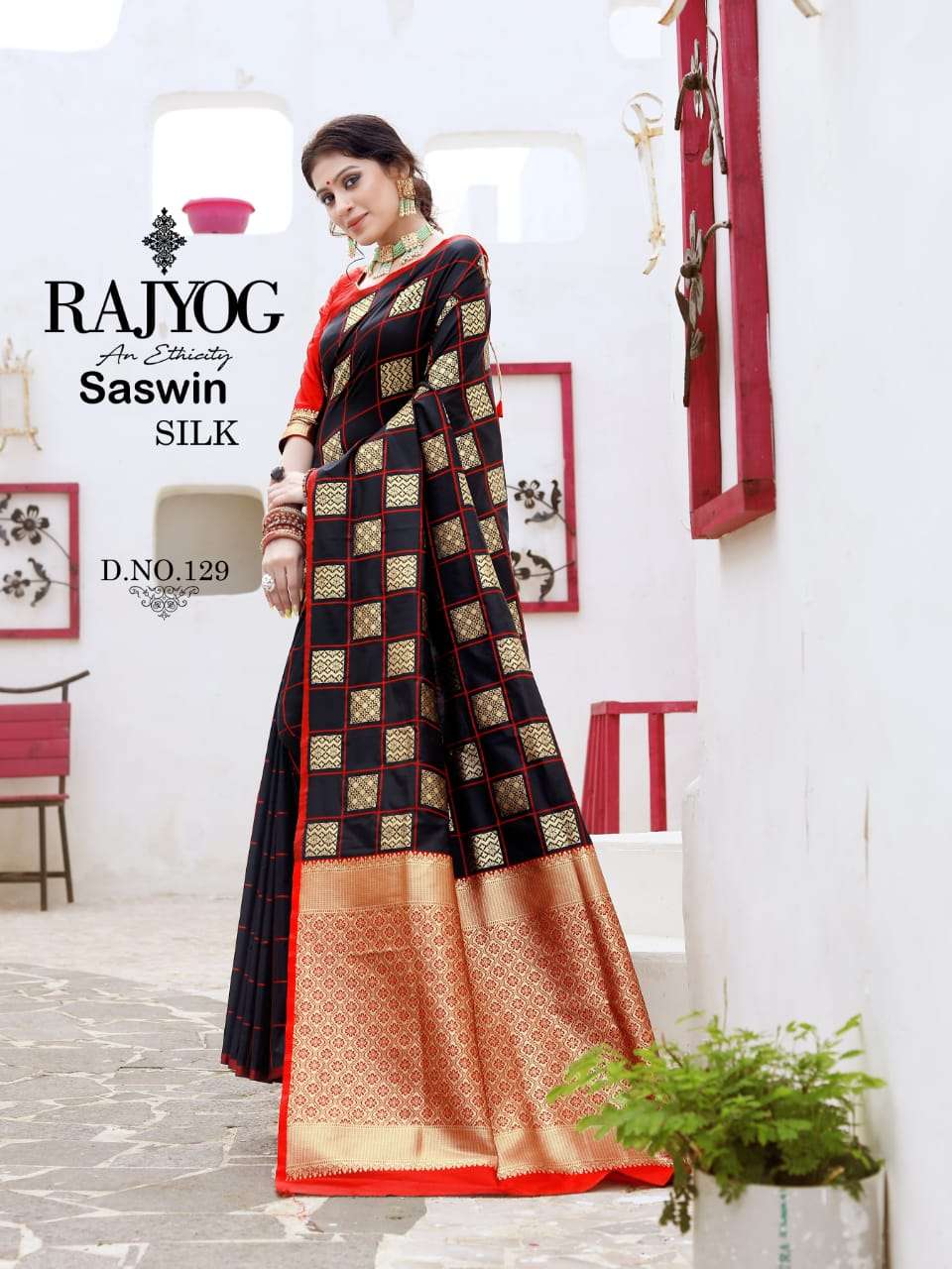 SASWIN SILK BY RAJ YOG 126 TO 130 SERIES INDIAN TRADITIONAL WEAR COLLECTION BEAUTIFUL STYLISH FANCY COLORFUL PARTY WEAR & OCCASIONAL WEAR SOFT WEAVING SILK SAREES AT WHOLESALE PRICE
