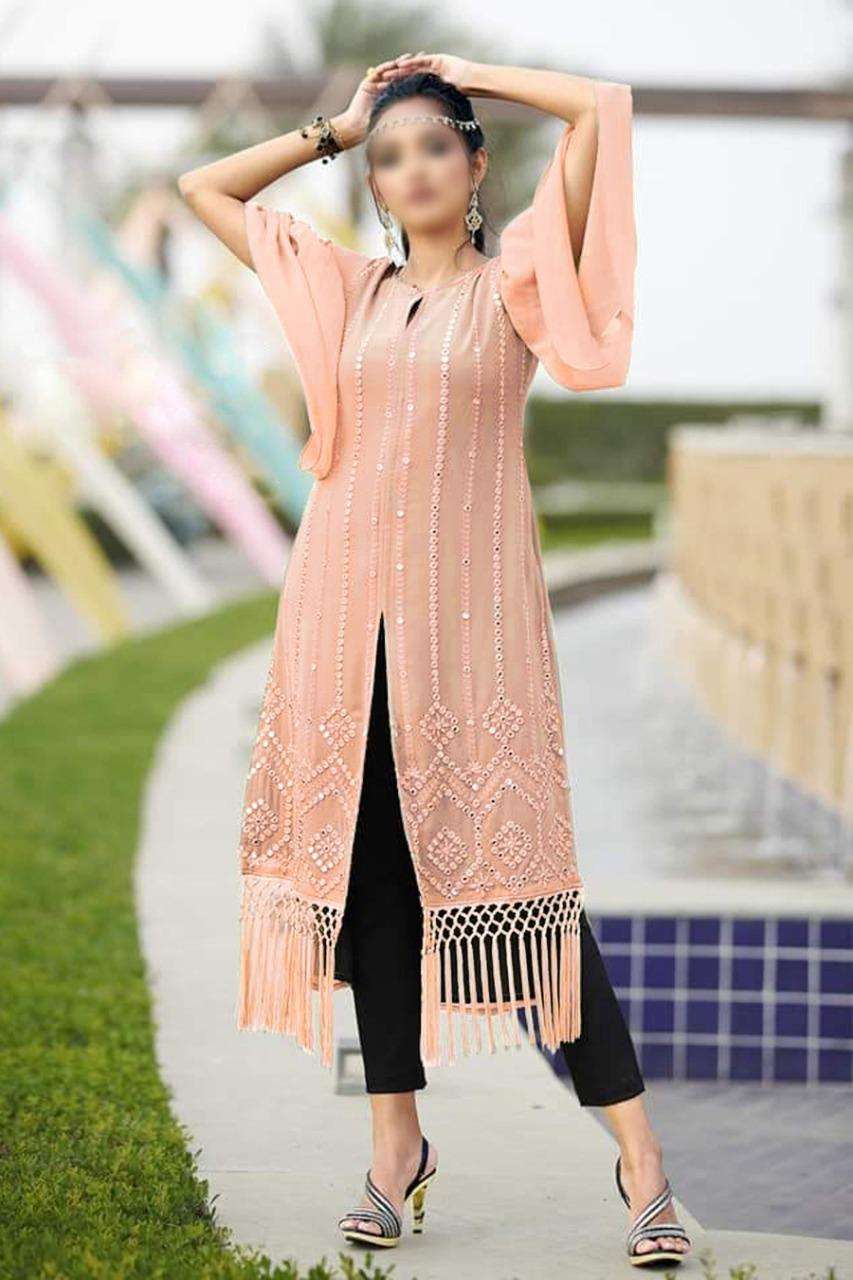 LUXURY PRET COLLECTION VOL-24 BY HIBA FASHION 2401 TO 2404 SERIES STYLISH FANCY BEAUTIFUL COLORFUL CASUAL WEAR & ETHNIC WEAR PURE GEORGETTE KURTIS WITH BOTTOM AT WHOLESALE PRICE