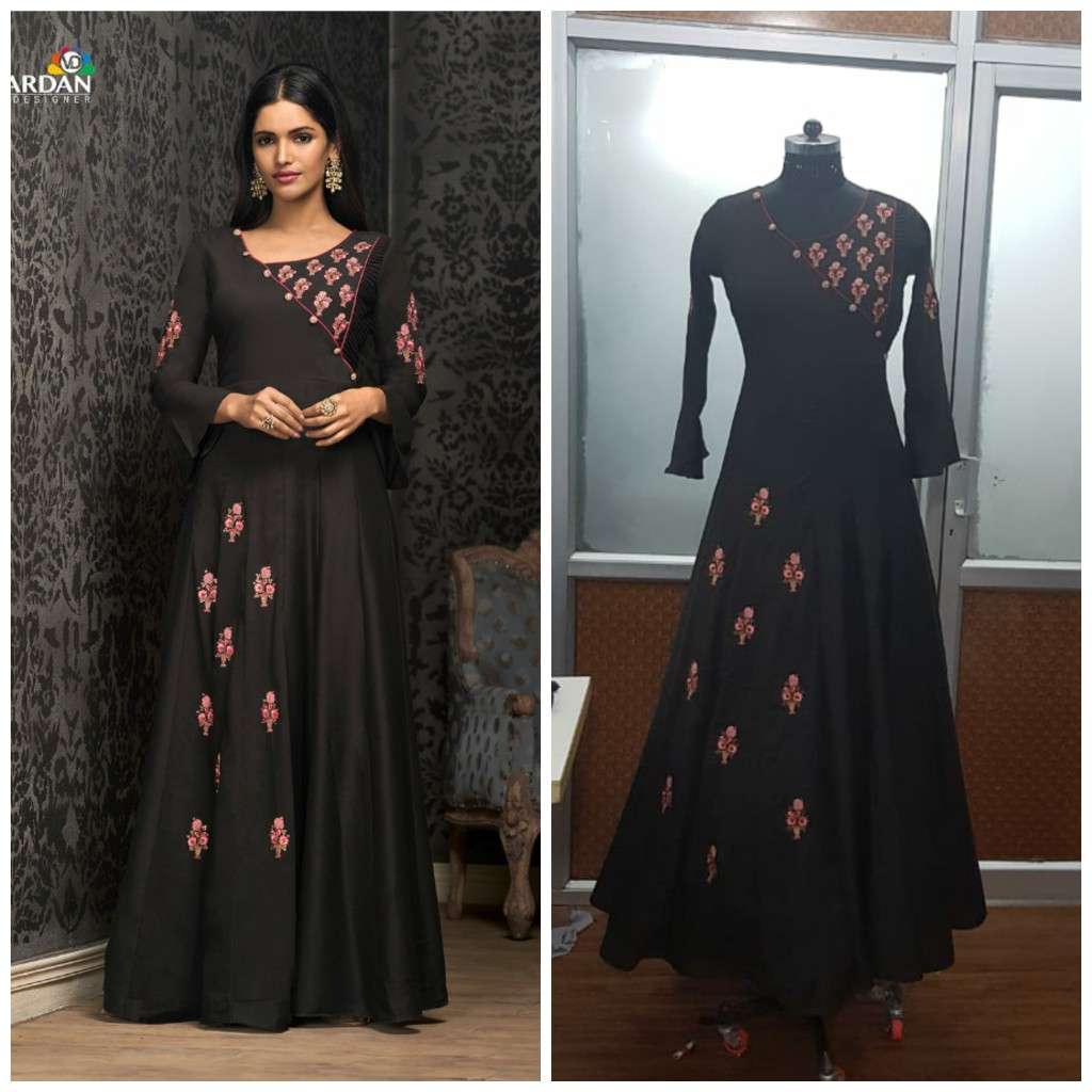 Navya Vol-16 By Vardan Designer 1601 To 1604 Series Beautiful Stylish Fancy Colorful Casual Wear & Ethnic Wear & Ready To Wear Muslin With Embroidery Gowns At Wholesale Price