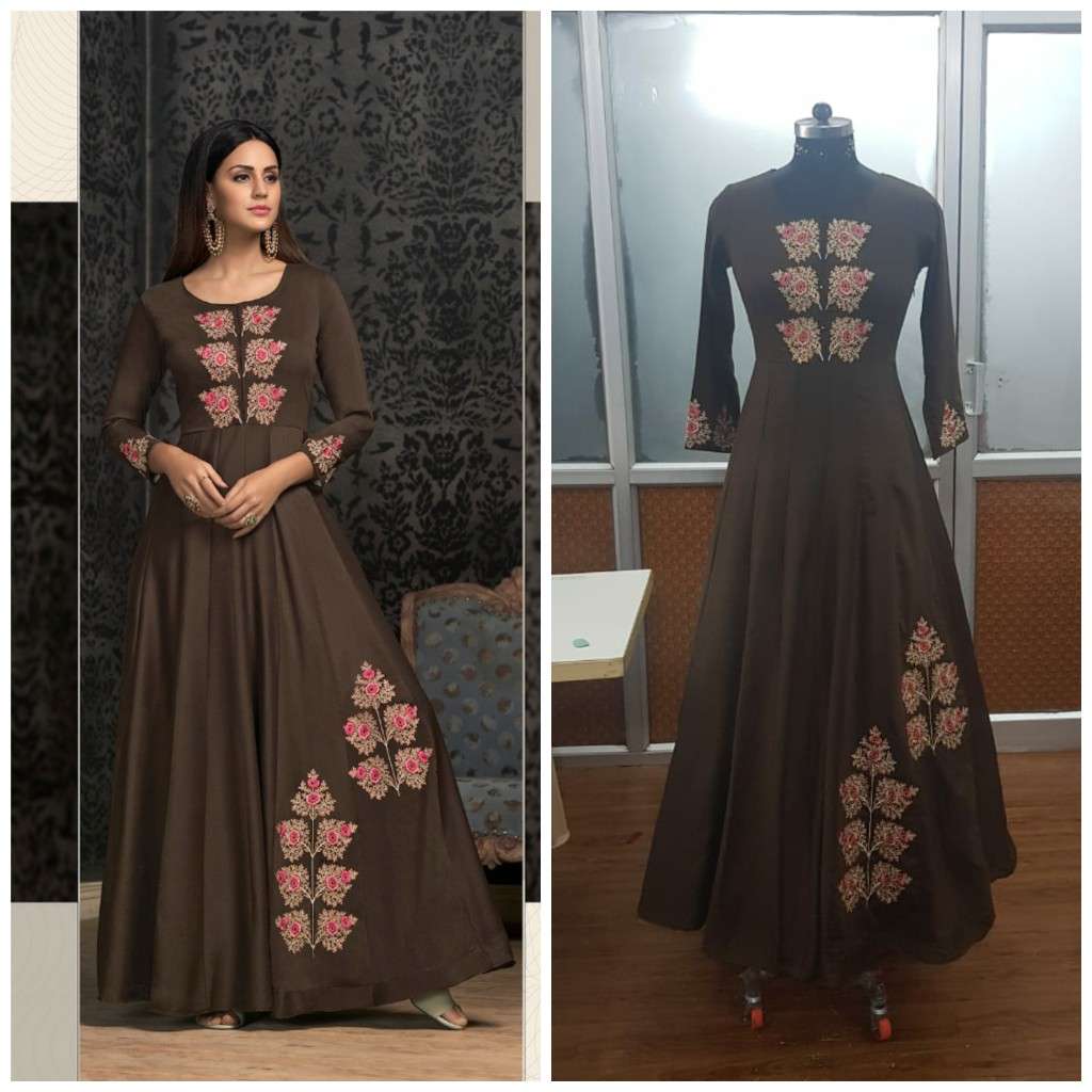 Navya Vol-16 By Vardan Designer 1601 To 1604 Series Beautiful Stylish Fancy Colorful Casual Wear & Ethnic Wear & Ready To Wear Muslin With Embroidery Gowns At Wholesale Price