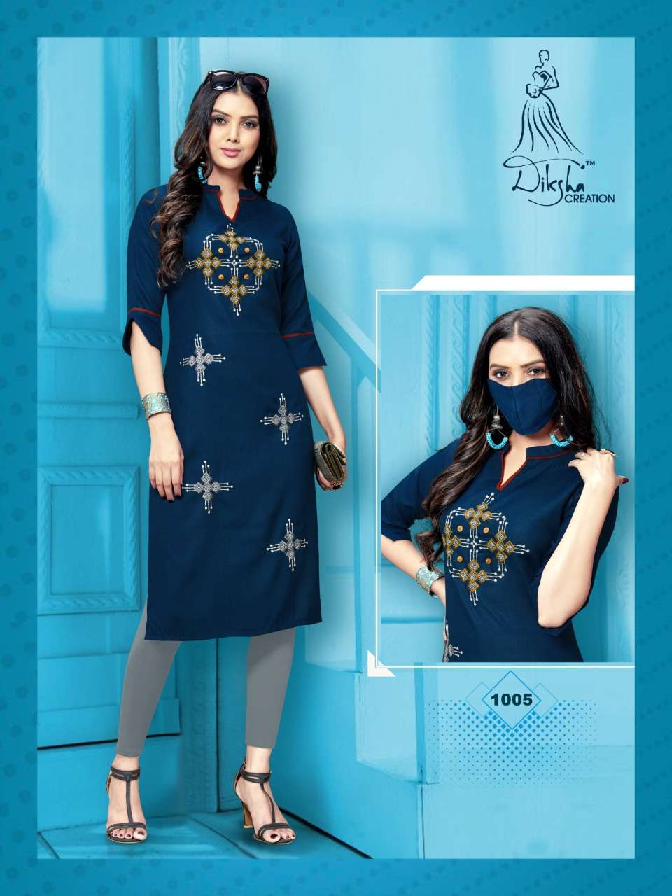 LIVAA BY DIKSHA FASHION 1001 TO 1008 SERIES BEAUTIFUL STYLISH COLORFUL FANCY PARTY WEAR & ETHNIC WEAR & READY TO WEAR SLUB MAGIC RAYON 14 KG KURTIS AT WHOLESALE PRICE