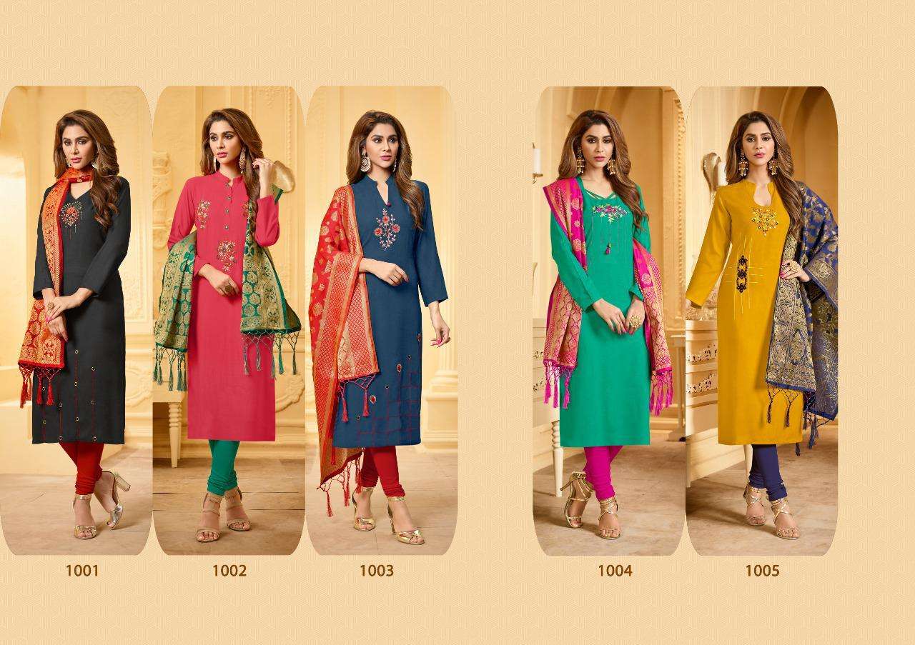 KANCHIPURAM BY AMRUT VARSHA CREATION 1001 TO 1005 SERIES DESIGNER SUITS BEAUTIFUL STYLISH FANCY COLORFUL PARTY WEAR & ETHNIC WEAR HEAVY COTTON SLUB DRESSES AT WHOLESALE PRICE