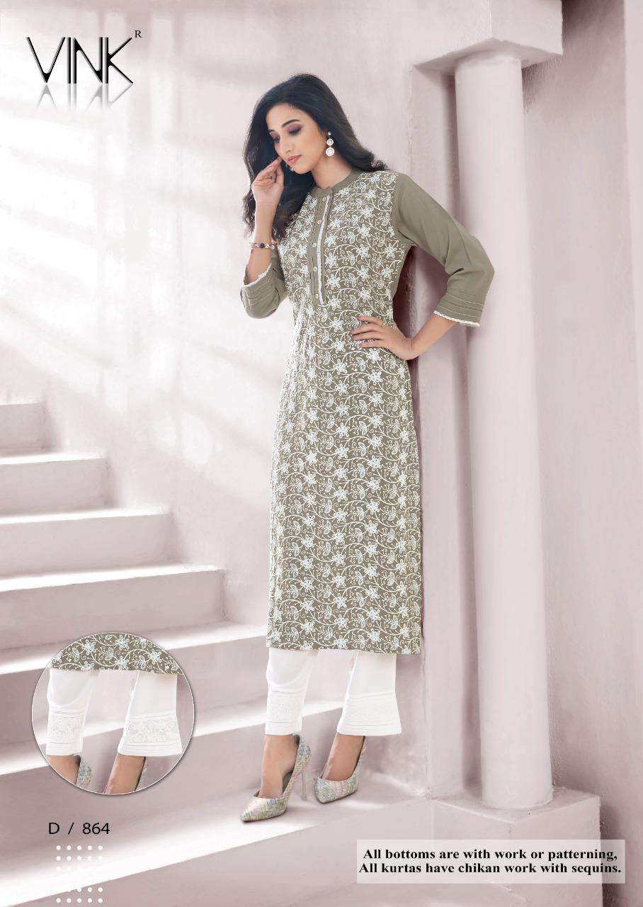 LUCKNOWI VOL-2 BY VINK 861 TO 868 SERIES BEAUTIFUL STYLISH COLORFUL FANCY PARTY WEAR & ETHNIC WEAR & READY TO WEAR PURE RAYON KURTIS AT WHOLESALE PRICE