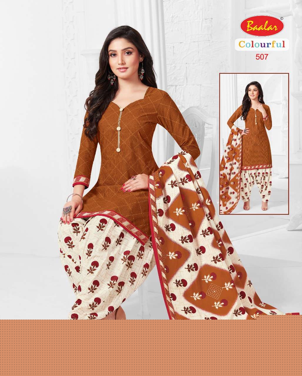 COLOURFUL VOL-5 BY BAALAR 504 TO 533 SERIES BEAUTIFUL SUITS STYLISH FANCY COLORFUL PARTY WEAR & OCCASIONAL WEAR FANCY PRINTED DRESSES AT WHOLESALE PRICE