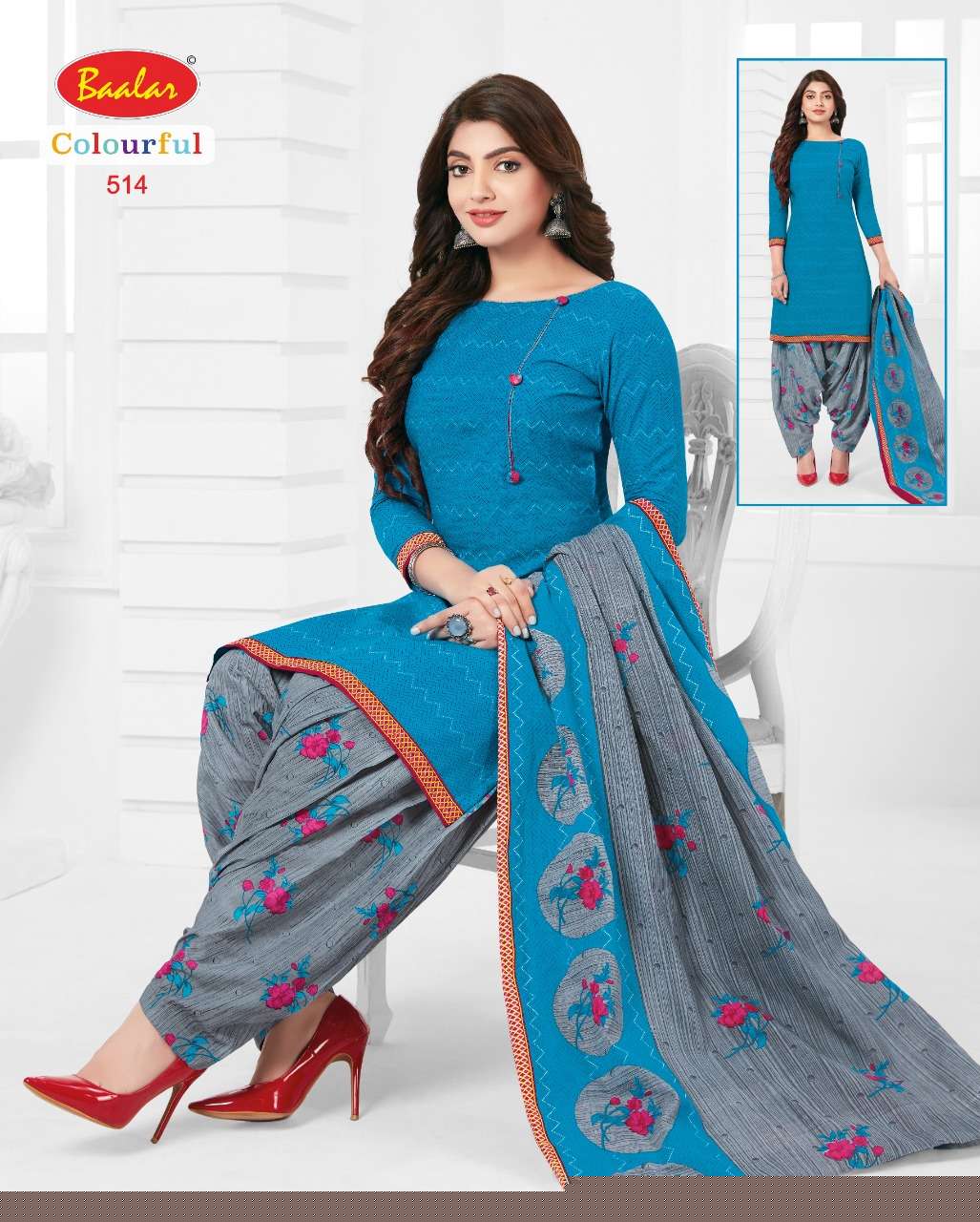 COLOURFUL VOL-5 BY BAALAR 504 TO 533 SERIES BEAUTIFUL SUITS STYLISH FANCY COLORFUL PARTY WEAR & OCCASIONAL WEAR FANCY PRINTED DRESSES AT WHOLESALE PRICE