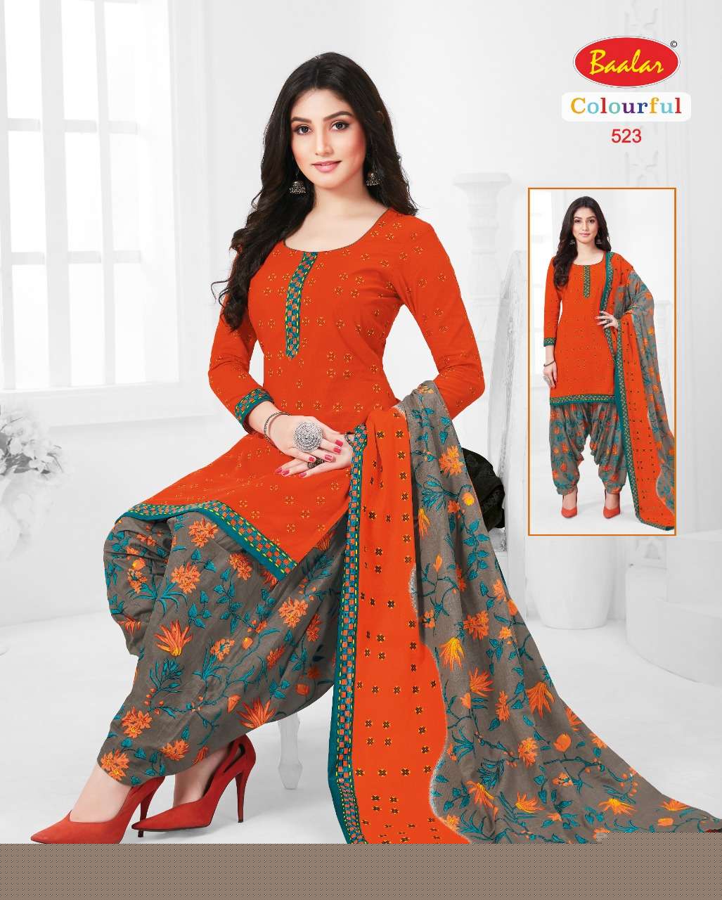 COLOURFUL VOL-5 BY BAALAR 504 TO 533 SERIES BEAUTIFUL SUITS STYLISH FANCY COLORFUL PARTY WEAR & OCCASIONAL WEAR FANCY PRINTED DRESSES AT WHOLESALE PRICE