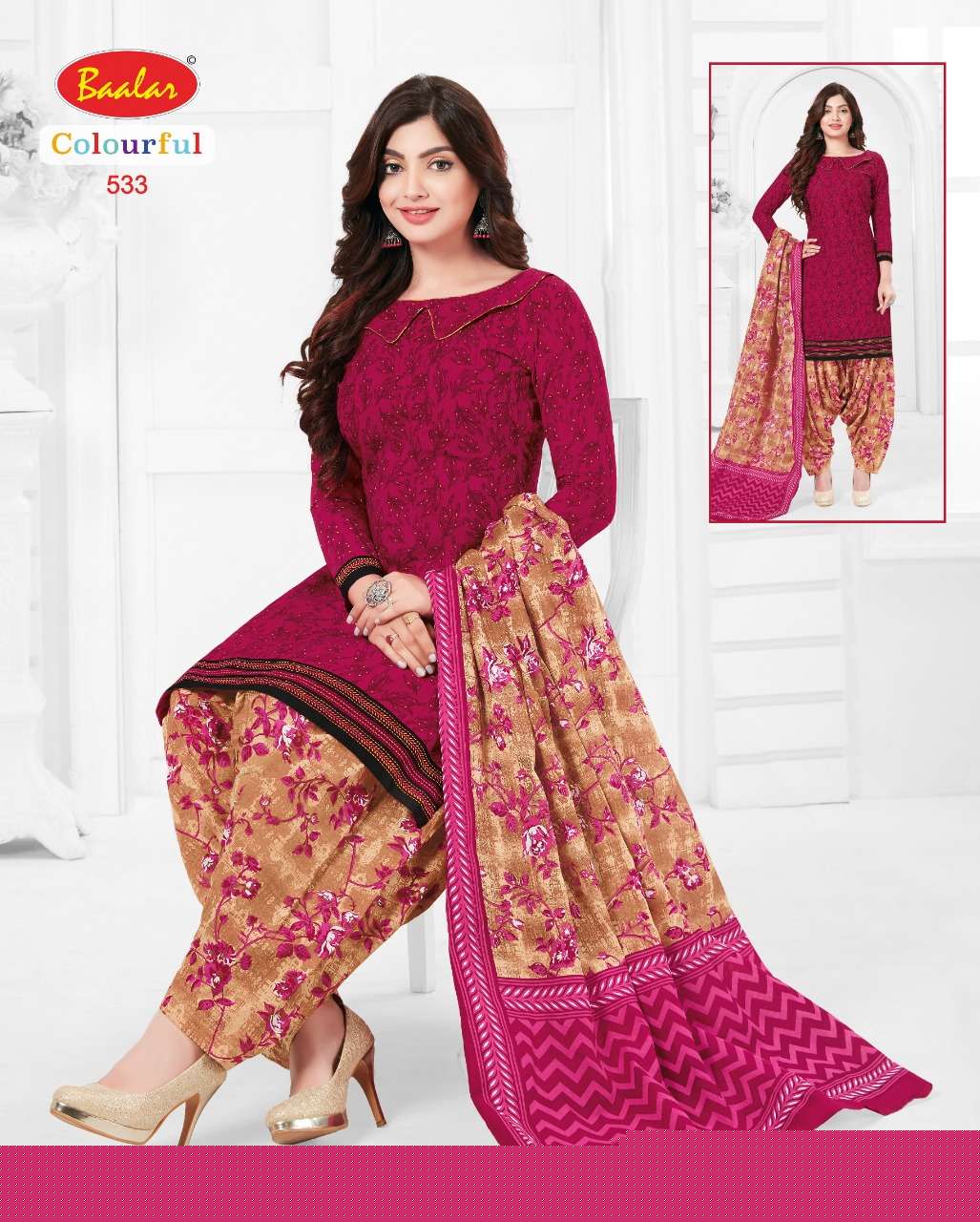 COLOURFUL VOL-5 BY BAALAR 504 TO 533 SERIES BEAUTIFUL SUITS STYLISH FANCY COLORFUL PARTY WEAR & OCCASIONAL WEAR FANCY PRINTED DRESSES AT WHOLESALE PRICE