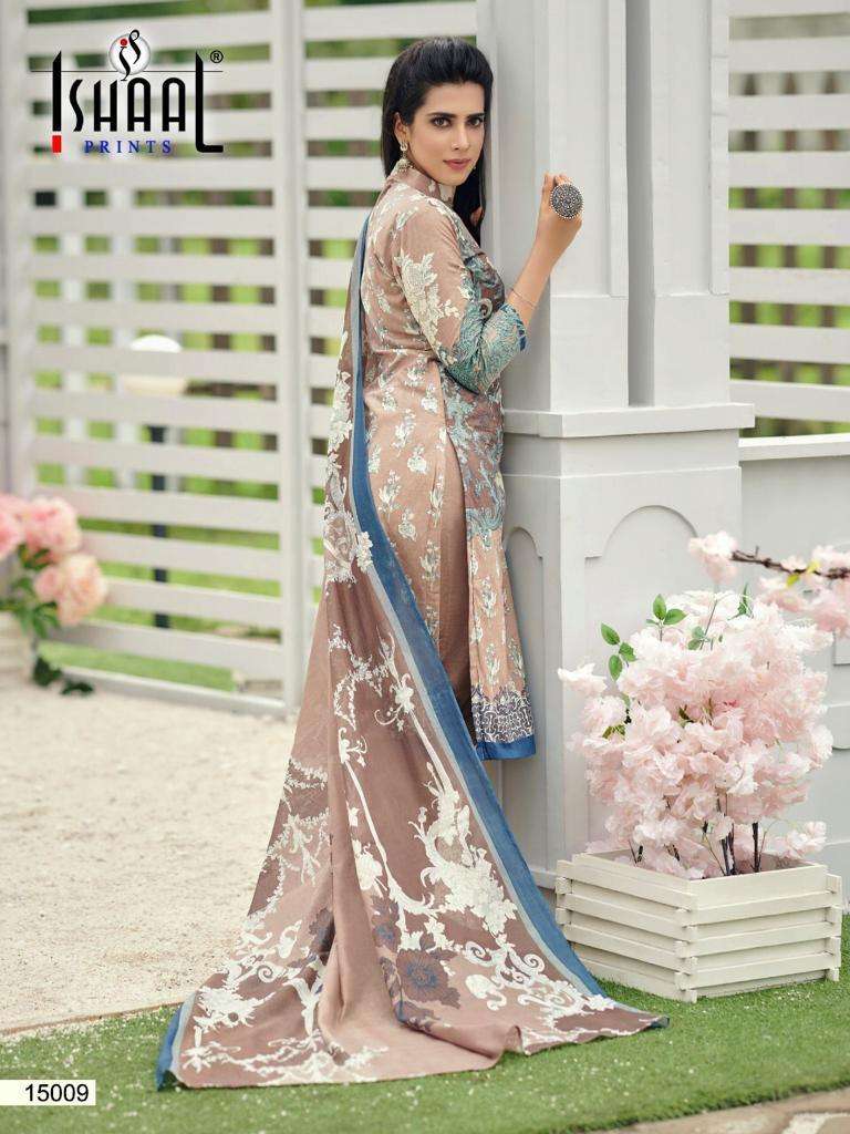 GULMOHAR VOL-15 BY ISHAAL PRINT 15001 TO 15010 SERIES BEAUTIFUL SUITS STYLISH FANCY COLORFUL PARTY WEAR & OCCASIONAL WEAR PURE LAWN PRINTED DRESSES AT WHOLESALE PRICE