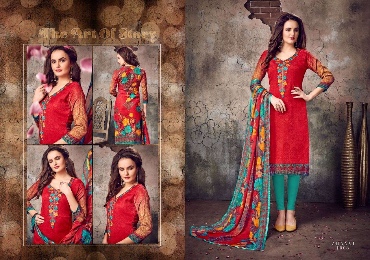 ZHANVI BY RITU INTERNATIONAL 1001 TO 1010 SERIES BEAUTIFUL SUITS STYLISH FANCY COLORFUL PARTY WEAR & OCCASIONAL WEAR PASHMINA DIGITAL PRINTED DRESSES AT WHOLESALE PRICE