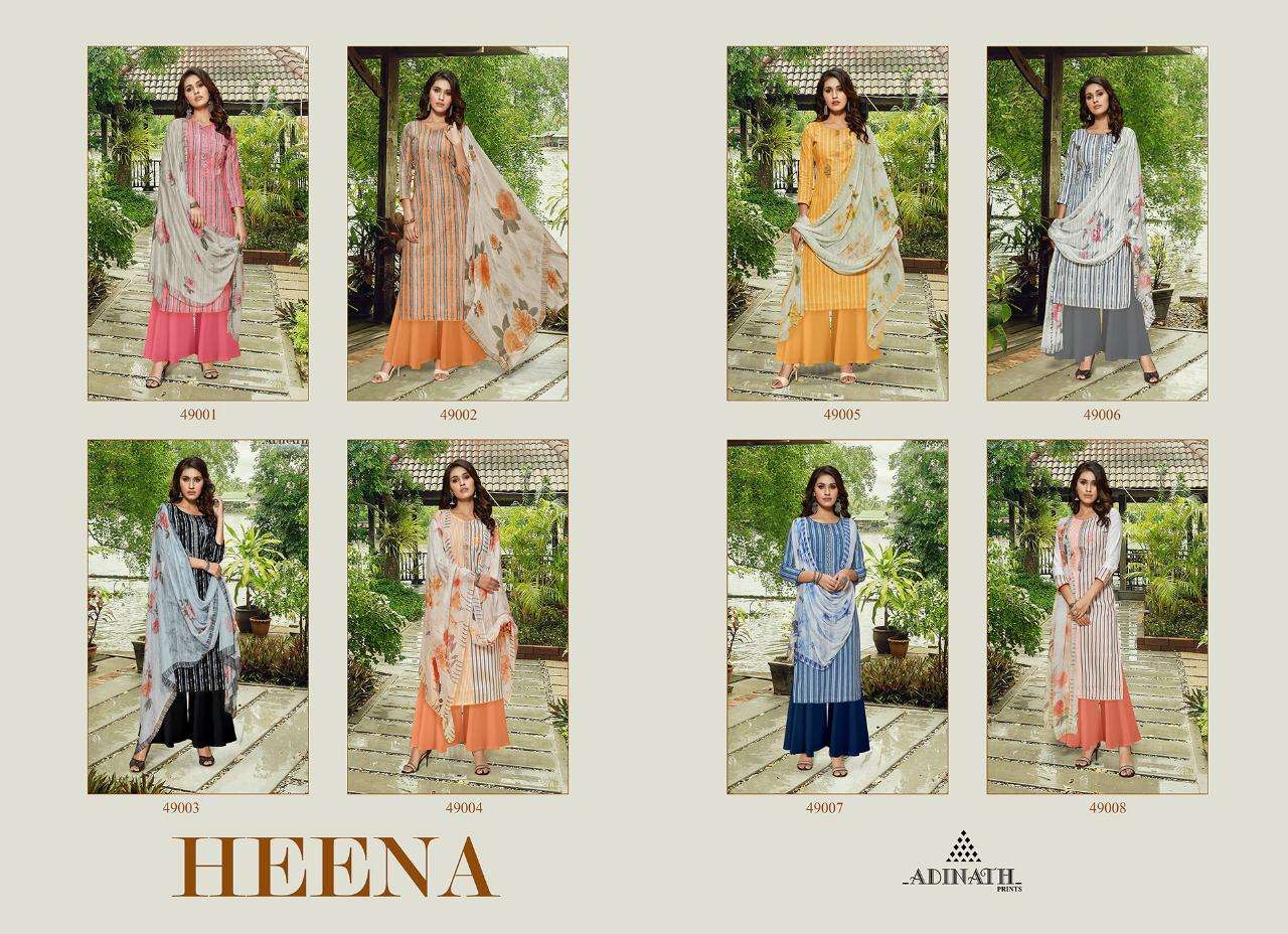 HEENA BY ADINATH PRINT 49001 TO 49008 SERIES BEAUTIFUL SUITS STYLISH FANCY COLORFUL PARTY WEAR & OCCASIONAL WEAR HEAVY COTTON DIGITAL PRINTED EMBROIDERY DRESSES AT WHOLESALE PRICE