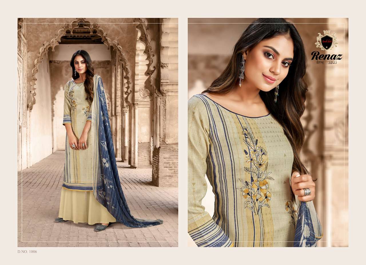 RENAZ BY LOOK FAB 1001 TO 1006 SERIES BEAUTIFUL WINTER COLLECTION SUITS STYLISH FANCY COLORFUL CASUAL WEAR & ETHNIC WEAR PASHMINA PRINTED DRESSES AT WHOLESALE PRICE