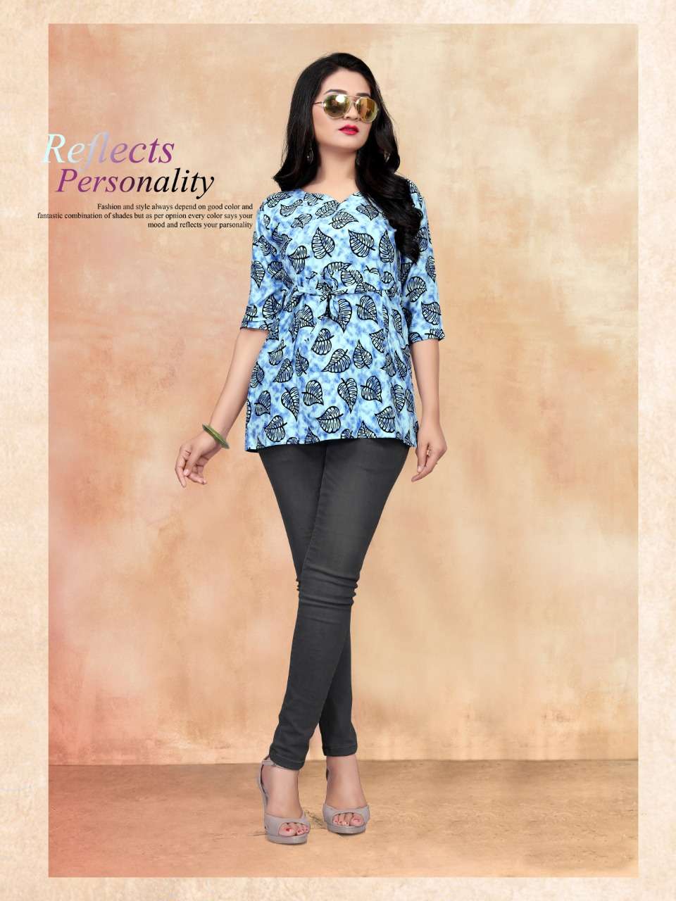 KITTY PARTY VOL-8 BY WATERMELON 2701 TO 2710 SERIES STYLISH FANCY BEAUTIFUL COLORFUL CASUAL WEAR & ETHNIC WEAR RAYON PRINTED 14 KG TOPS AT WHOLESALE PRICE