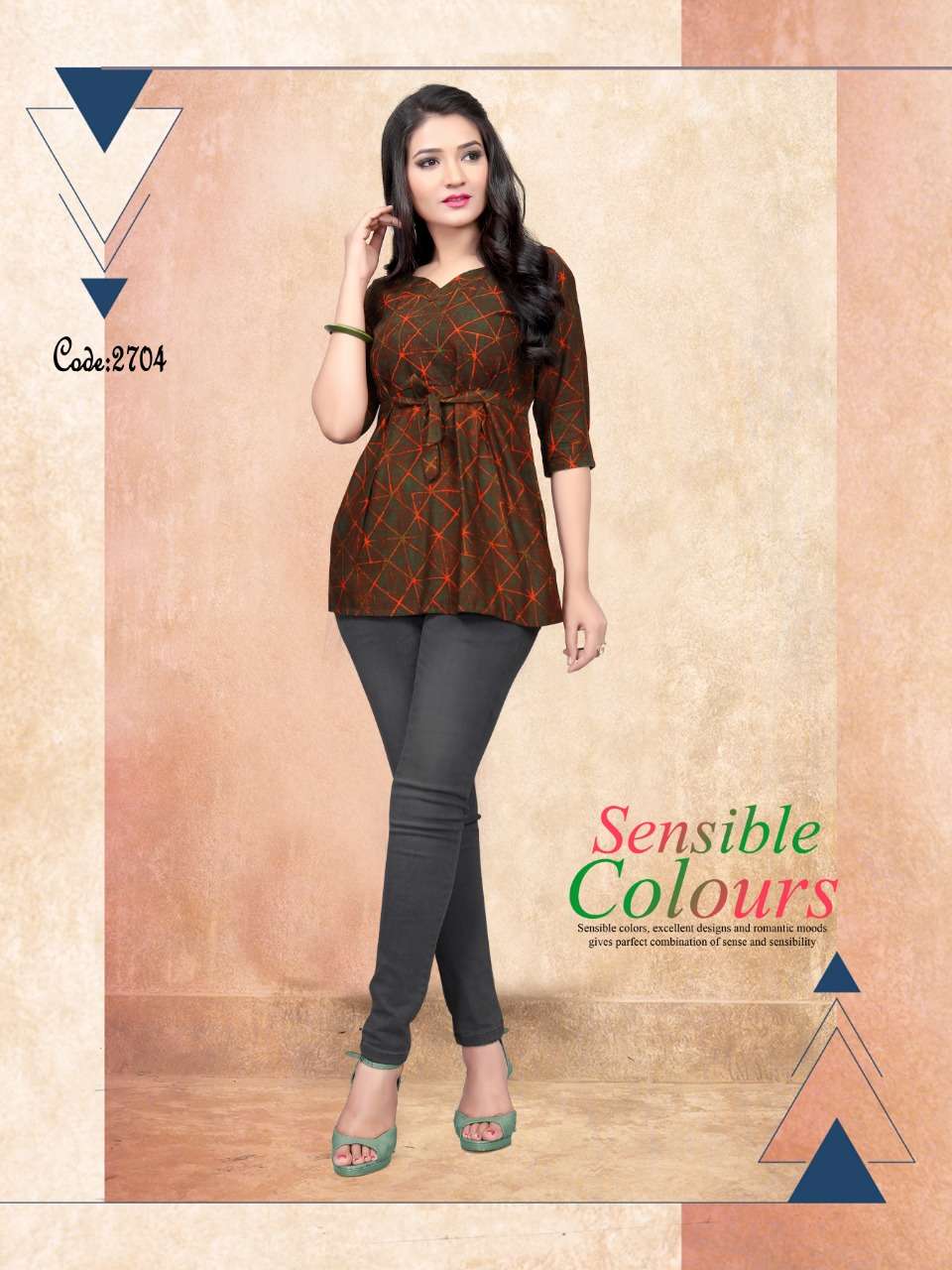 KITTY PARTY VOL-8 BY WATERMELON 2701 TO 2710 SERIES STYLISH FANCY BEAUTIFUL COLORFUL CASUAL WEAR & ETHNIC WEAR RAYON PRINTED 14 KG TOPS AT WHOLESALE PRICE