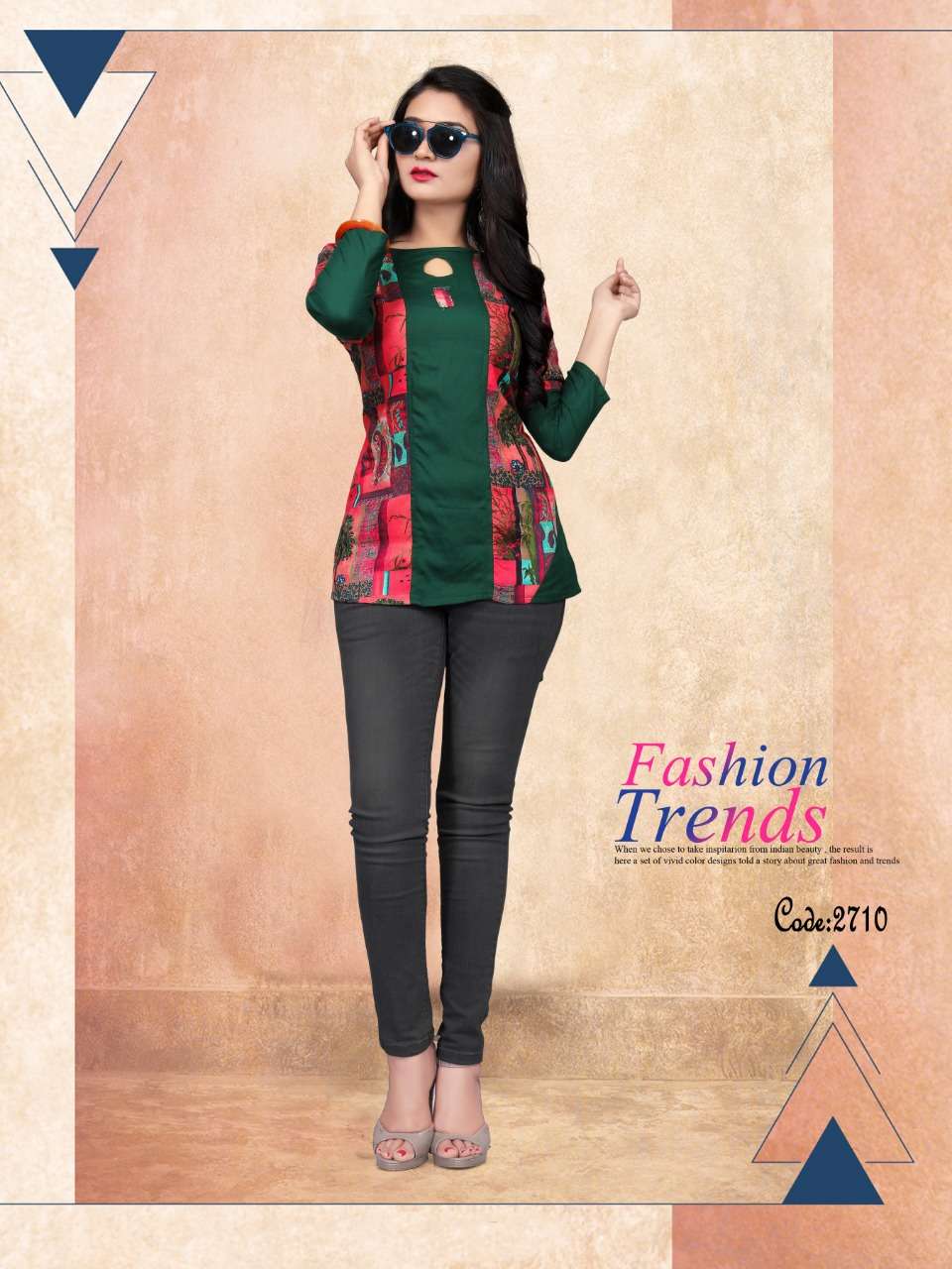 KITTY PARTY VOL-8 BY WATERMELON 2701 TO 2710 SERIES STYLISH FANCY BEAUTIFUL COLORFUL CASUAL WEAR & ETHNIC WEAR RAYON PRINTED 14 KG TOPS AT WHOLESALE PRICE