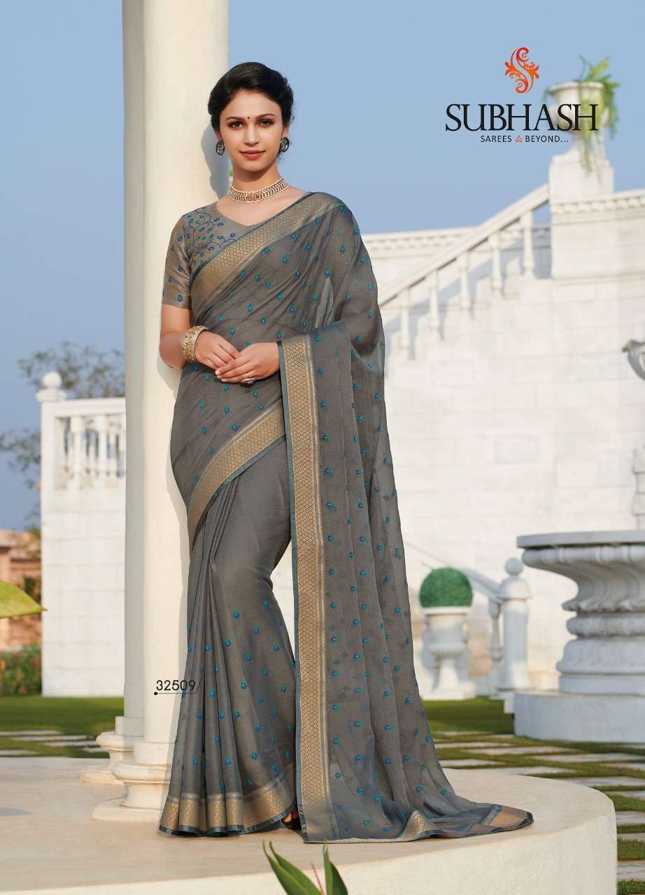 SPARSH VOL-4 BY SUBHASH SAREES 325001 TO 32516 SERIES INDIAN TRADITIONAL WEAR COLLECTION BEAUTIFUL STYLISH FANCY COLORFUL PARTY WEAR & OCCASIONAL WEAR CHIFFON EMBROIDERED SAREES AT WHOLESALE PRICE