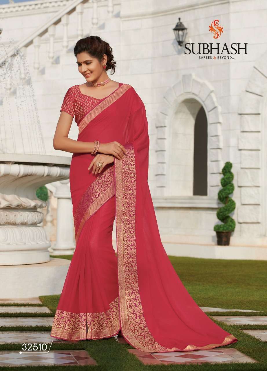 SPARSH VOL-4 BY SUBHASH SAREES 325001 TO 32516 SERIES INDIAN TRADITIONAL WEAR COLLECTION BEAUTIFUL STYLISH FANCY COLORFUL PARTY WEAR & OCCASIONAL WEAR CHIFFON EMBROIDERED SAREES AT WHOLESALE PRICE