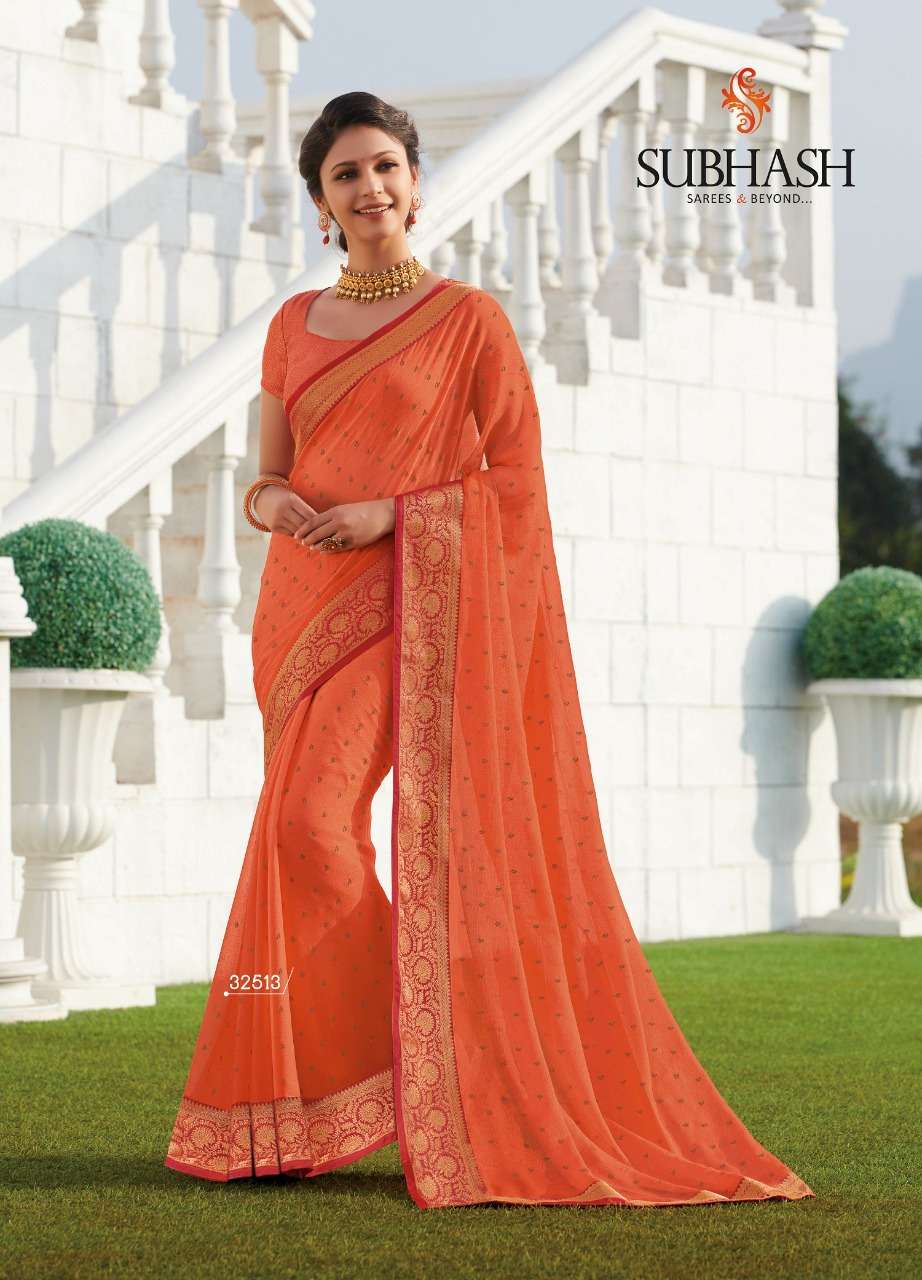 SPARSH VOL-4 BY SUBHASH SAREES 325001 TO 32516 SERIES INDIAN TRADITIONAL WEAR COLLECTION BEAUTIFUL STYLISH FANCY COLORFUL PARTY WEAR & OCCASIONAL WEAR CHIFFON EMBROIDERED SAREES AT WHOLESALE PRICE