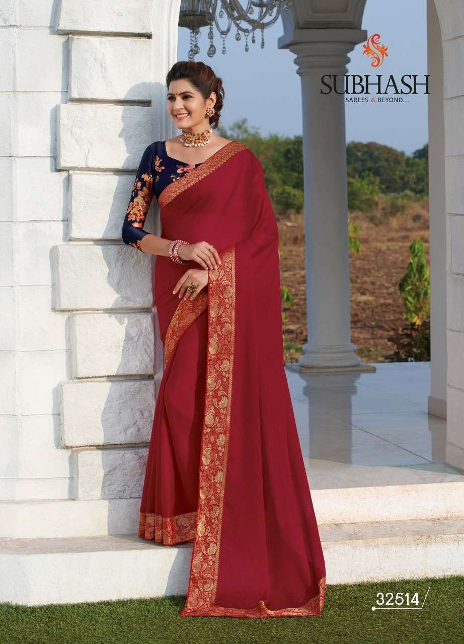 SPARSH VOL-4 BY SUBHASH SAREES 325001 TO 32516 SERIES INDIAN TRADITIONAL WEAR COLLECTION BEAUTIFUL STYLISH FANCY COLORFUL PARTY WEAR & OCCASIONAL WEAR CHIFFON EMBROIDERED SAREES AT WHOLESALE PRICE