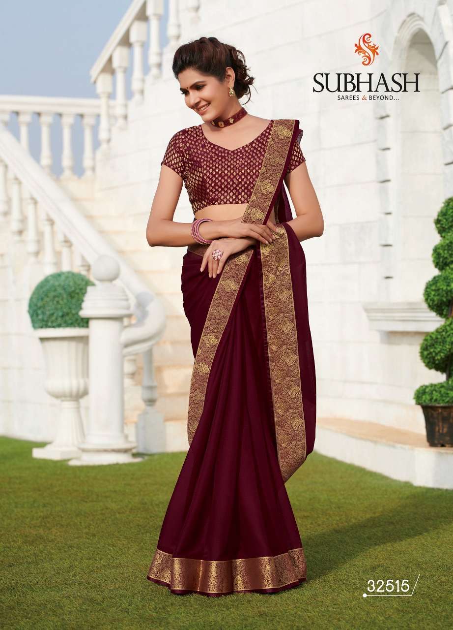 SPARSH VOL-4 BY SUBHASH SAREES 325001 TO 32516 SERIES INDIAN TRADITIONAL WEAR COLLECTION BEAUTIFUL STYLISH FANCY COLORFUL PARTY WEAR & OCCASIONAL WEAR CHIFFON EMBROIDERED SAREES AT WHOLESALE PRICE