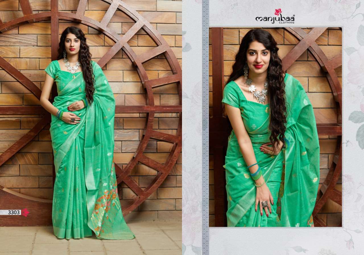 MANJARI SILK BY MANJUBAA CLOTHING 3301 TO 3305 SERIES INDIAN TRADITIONAL WEAR COLLECTION BEAUTIFUL STYLISH FANCY COLORFUL PARTY WEAR & OCCASIONAL WEAR SILK SAREES AT WHOLESALE PRICE