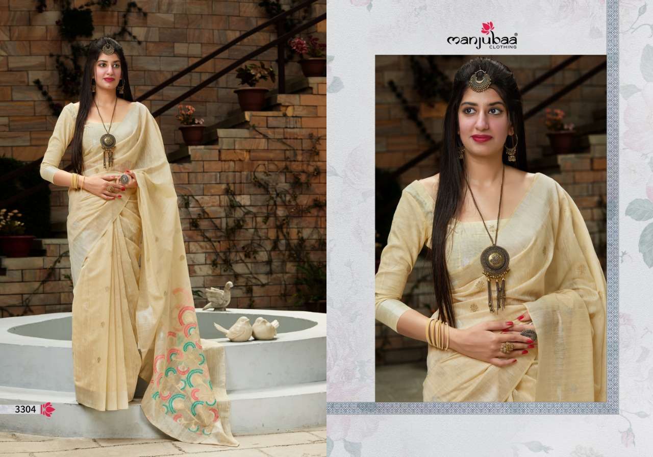 MANJARI SILK BY MANJUBAA CLOTHING 3301 TO 3305 SERIES INDIAN TRADITIONAL WEAR COLLECTION BEAUTIFUL STYLISH FANCY COLORFUL PARTY WEAR & OCCASIONAL WEAR SILK SAREES AT WHOLESALE PRICE