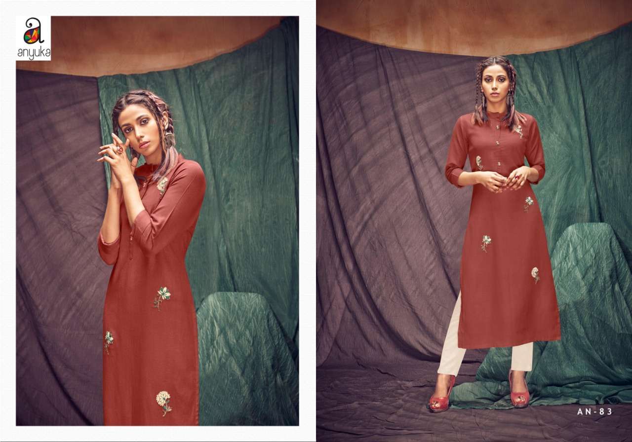 PANCHANG BY ANYUKA 82 TO 89 SERIES BEAUTIFUL COLORFUL STYLISH FANCY CASUAL WEAR & READY TO WEAR LINEN FLEX MAL COTTON KURTIS AT WHOLESALE PRICE