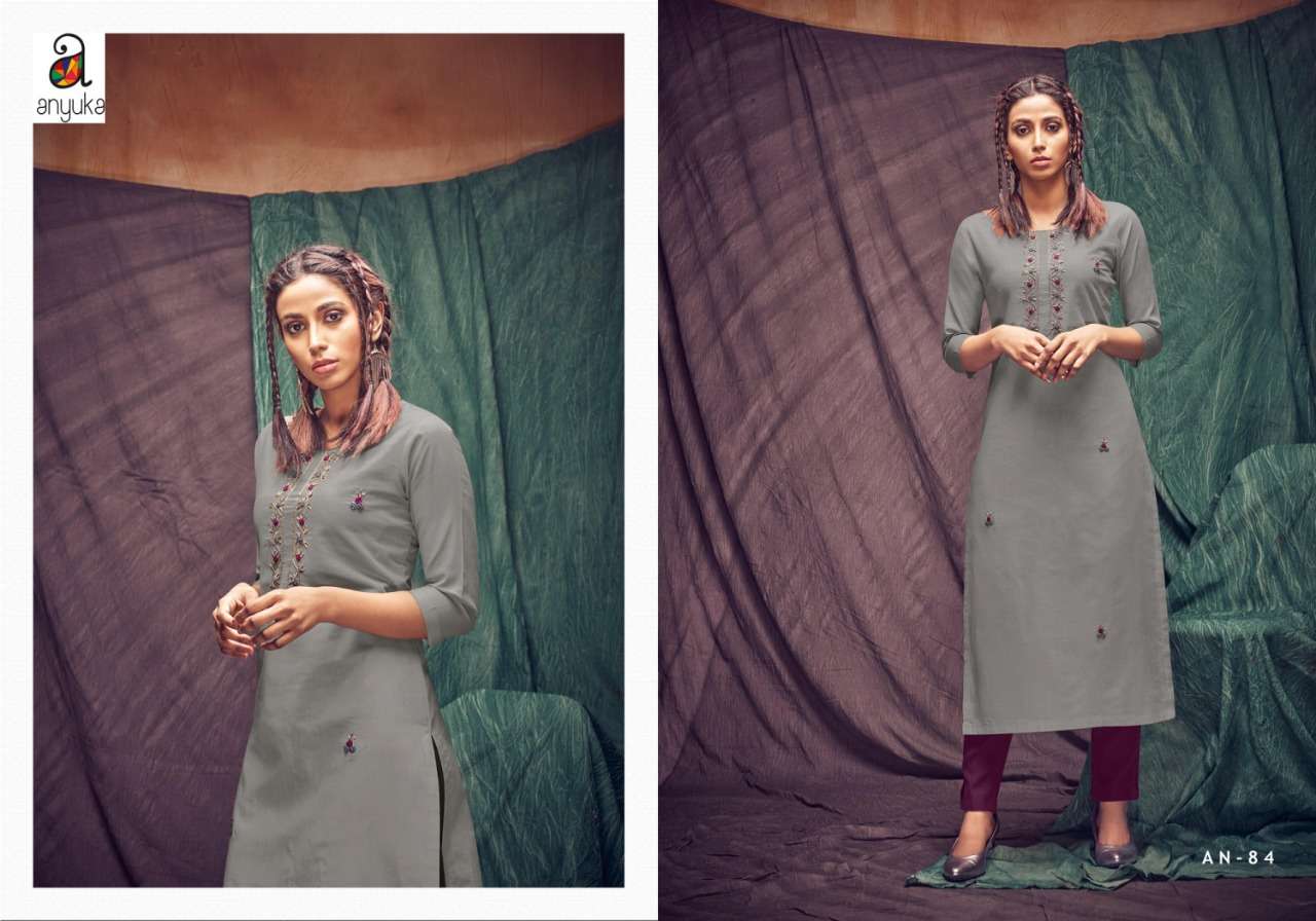 PANCHANG BY ANYUKA 82 TO 89 SERIES BEAUTIFUL COLORFUL STYLISH FANCY CASUAL WEAR & READY TO WEAR LINEN FLEX MAL COTTON KURTIS AT WHOLESALE PRICE