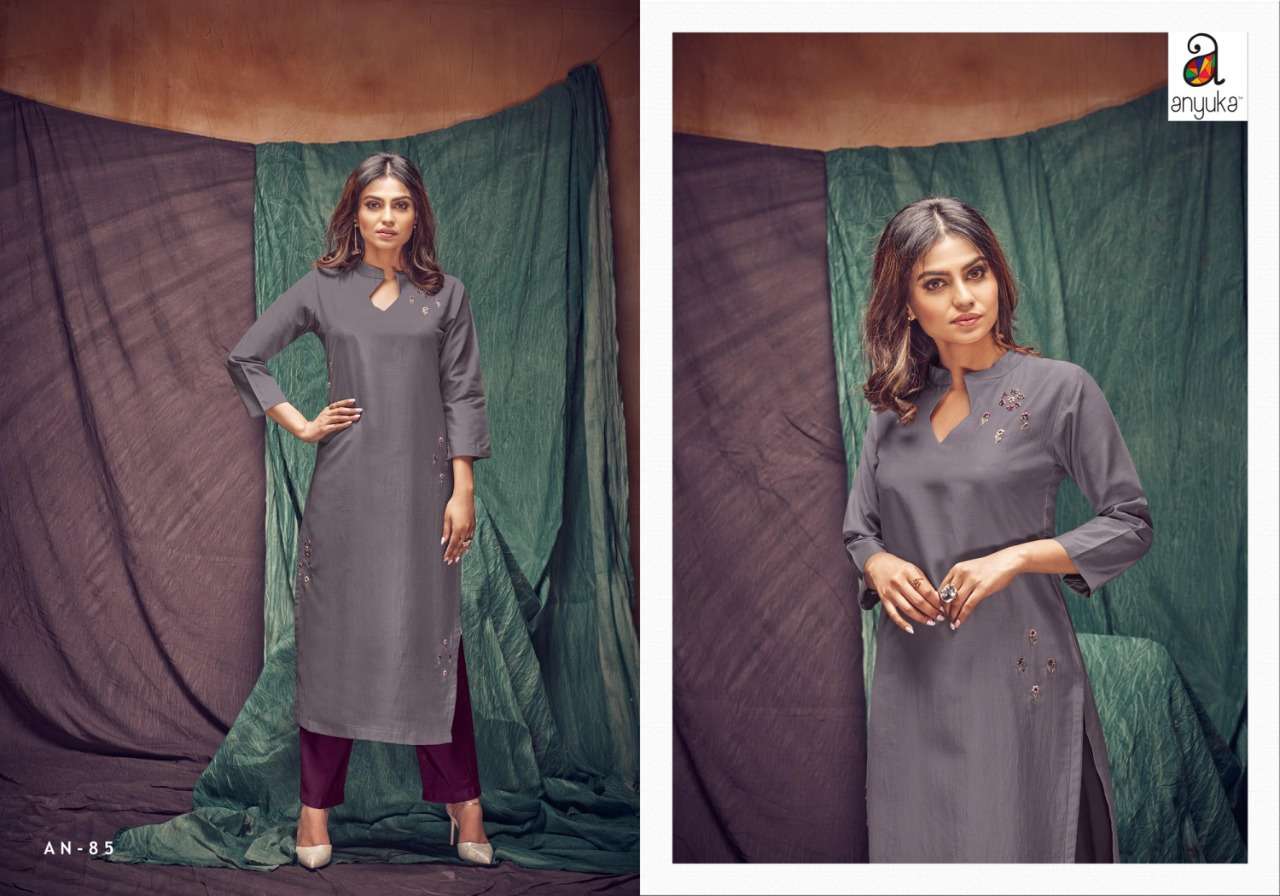 PANCHANG BY ANYUKA 82 TO 89 SERIES BEAUTIFUL COLORFUL STYLISH FANCY CASUAL WEAR & READY TO WEAR LINEN FLEX MAL COTTON KURTIS AT WHOLESALE PRICE