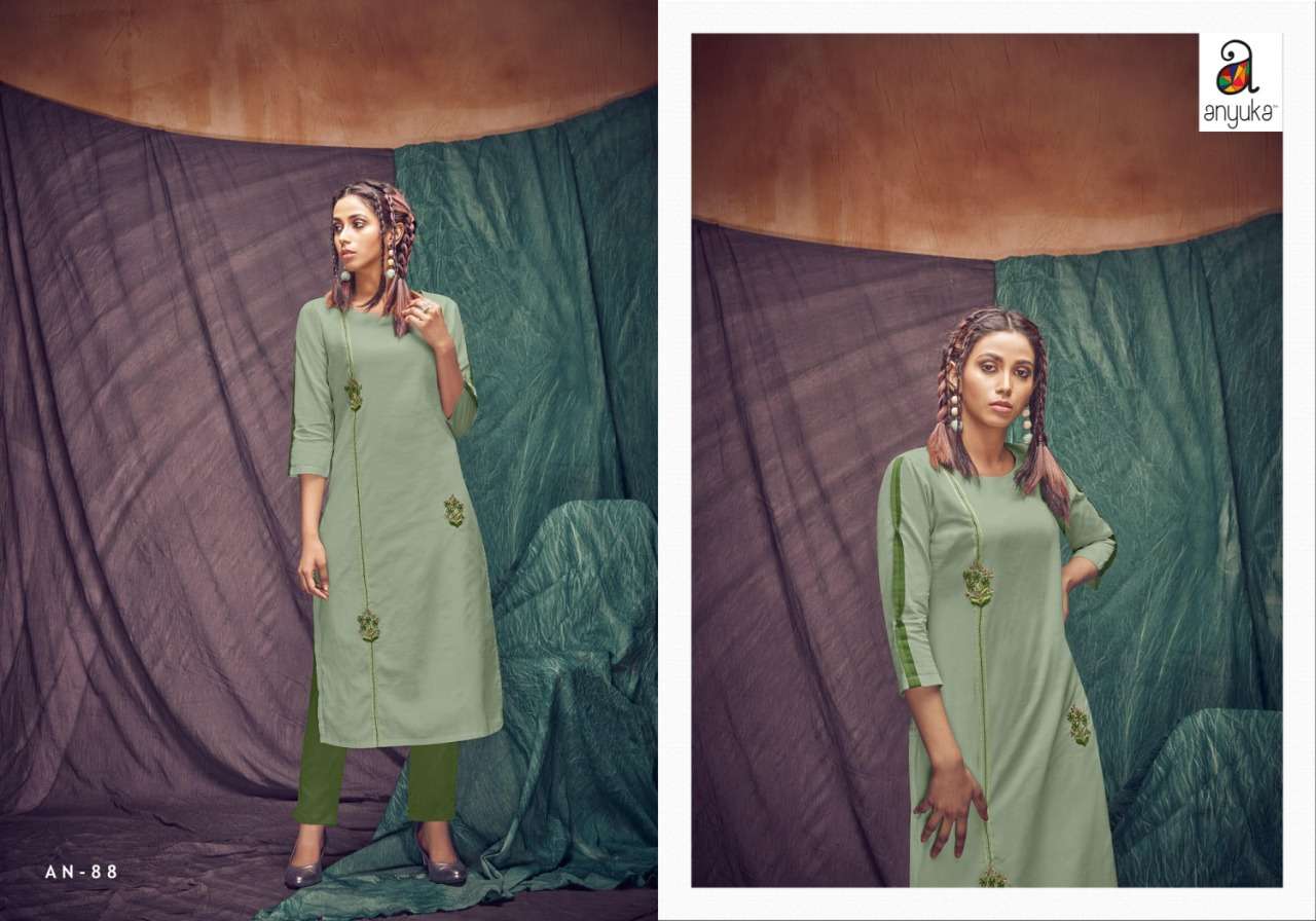 PANCHANG BY ANYUKA 82 TO 89 SERIES BEAUTIFUL COLORFUL STYLISH FANCY CASUAL WEAR & READY TO WEAR LINEN FLEX MAL COTTON KURTIS AT WHOLESALE PRICE