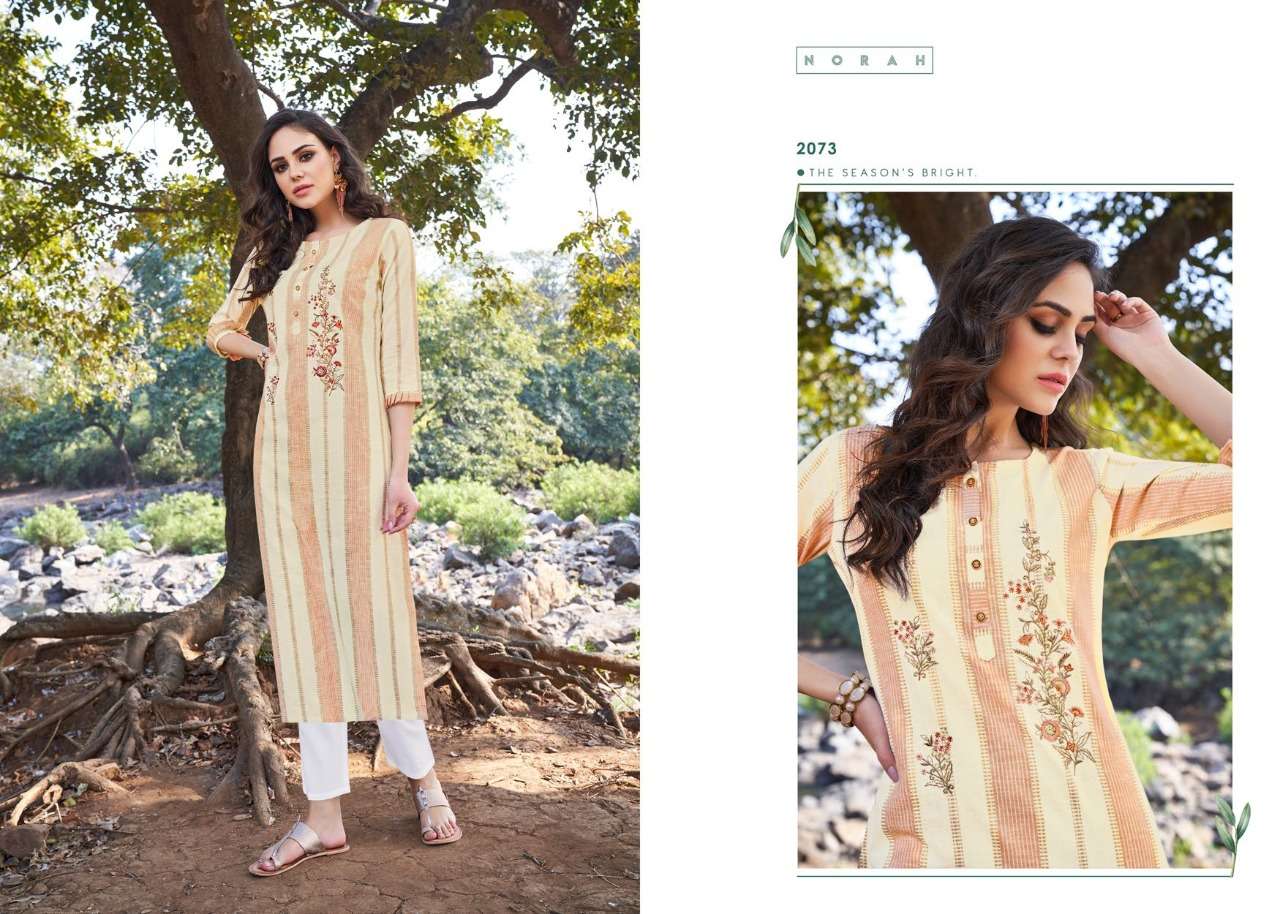 NATURE BY NEHA FASHION 2072 TO 276 SERIES BEAUTIFUL COLORFUL STYLISH FANCY CASUAL WEAR & READY TO WEAR COTTON WEAVING KURTIS AT WHOLESALE PRICE