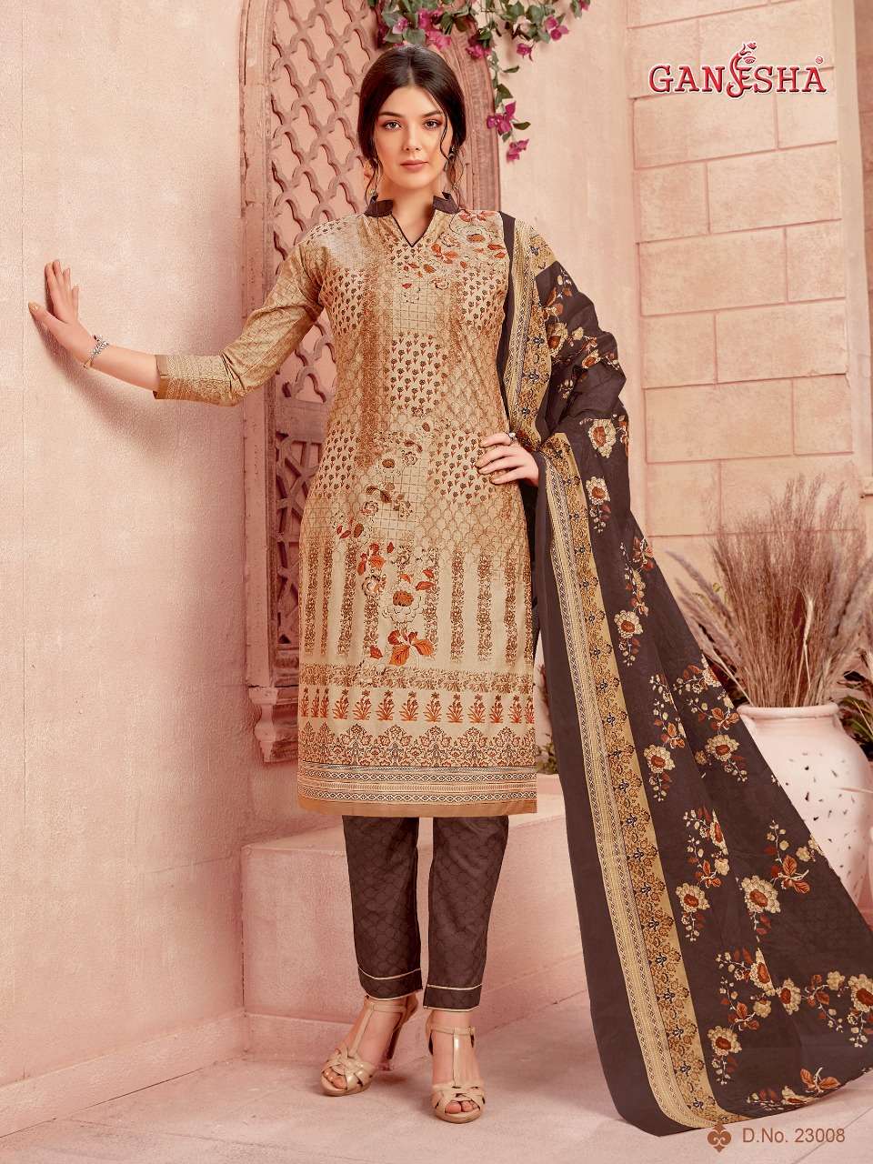 GANESHA VOL-23 BY GANESHA 23004 TO 23015 SERIES BEAUTIFUL SUITS COLORFUL STYLISH FANCY CASUAL WEAR & ETHNIC WEAR PURE COTTON PRINTED DRESSES AT WHOLESALE PRICE