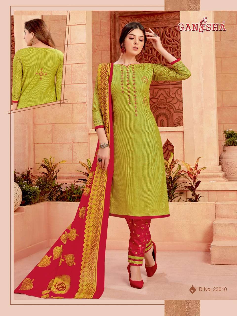 GANESHA VOL-23 BY GANESHA 23004 TO 23015 SERIES BEAUTIFUL SUITS COLORFUL STYLISH FANCY CASUAL WEAR & ETHNIC WEAR PURE COTTON PRINTED DRESSES AT WHOLESALE PRICE